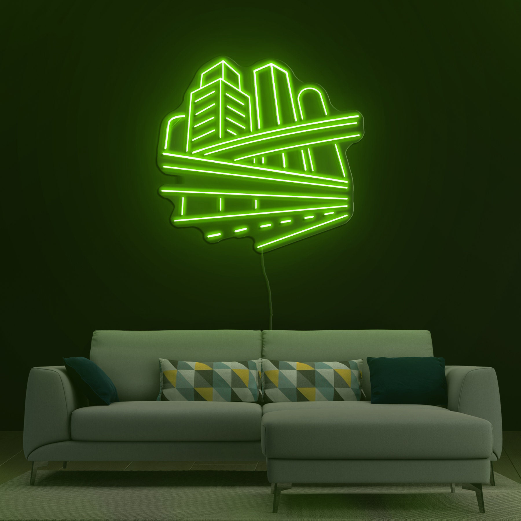 City Skyline Neon Sign, Urban Building LED Art, City Silhouette Neon Light, Decor for Bedroom, Office, Game Room, Home Decor, Cityscape Art