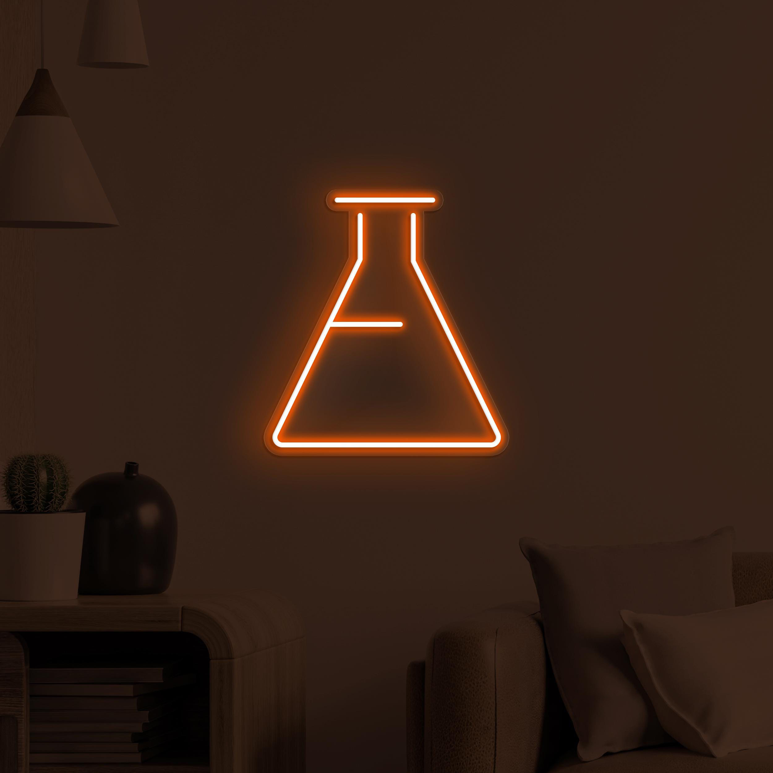 Flask Neon Sign, Flask LED Light, Science Wall Art, Library Wall Decor, Decor for School, Colleges and Universities, Custom Neon Light, Gift