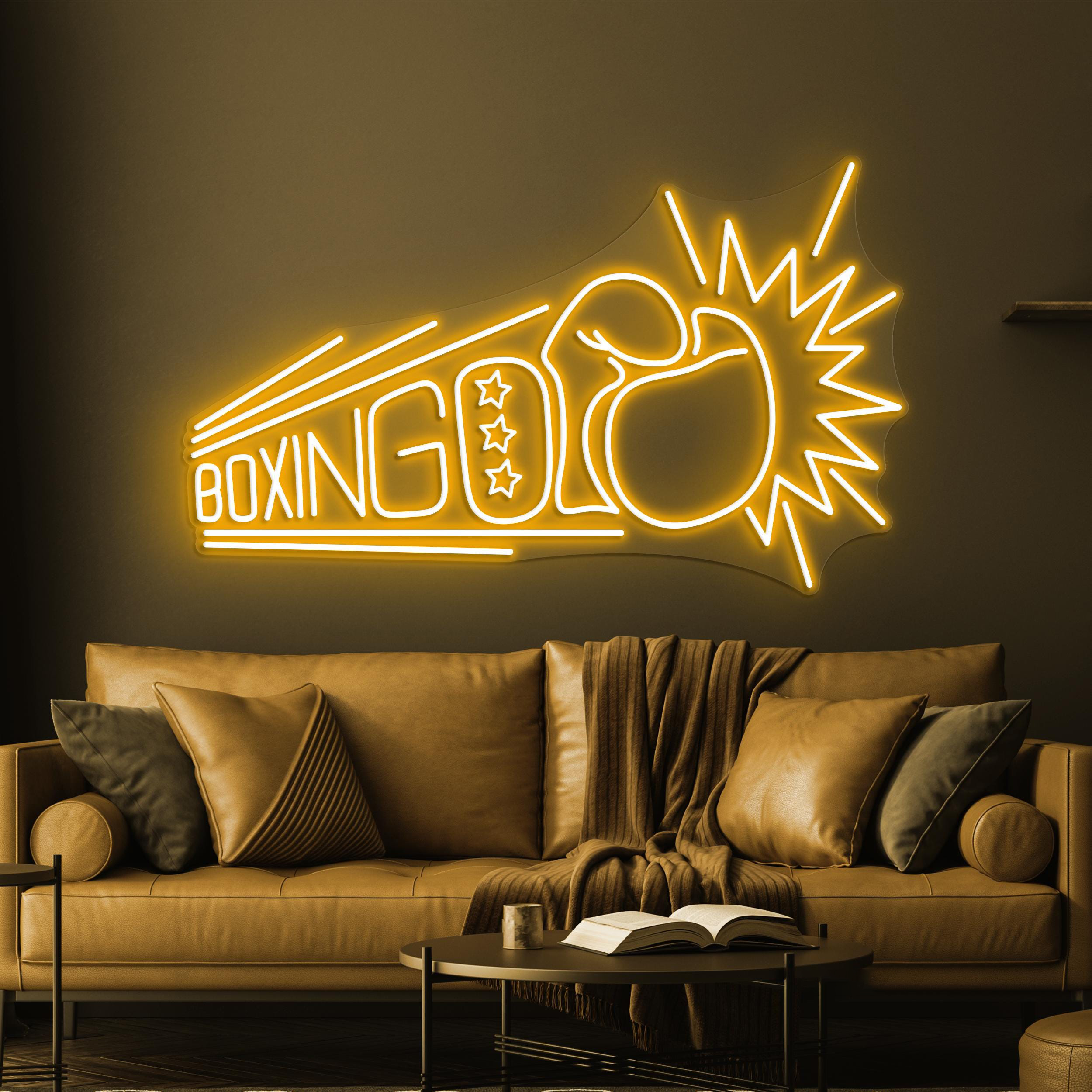 Boxing Glove Neon Sign, Boxing Glove LED Light, Gym Wall Decor, Knockout Wall Art, Boxing Club Sign, Boxing Lover Gift, Fight Night Light