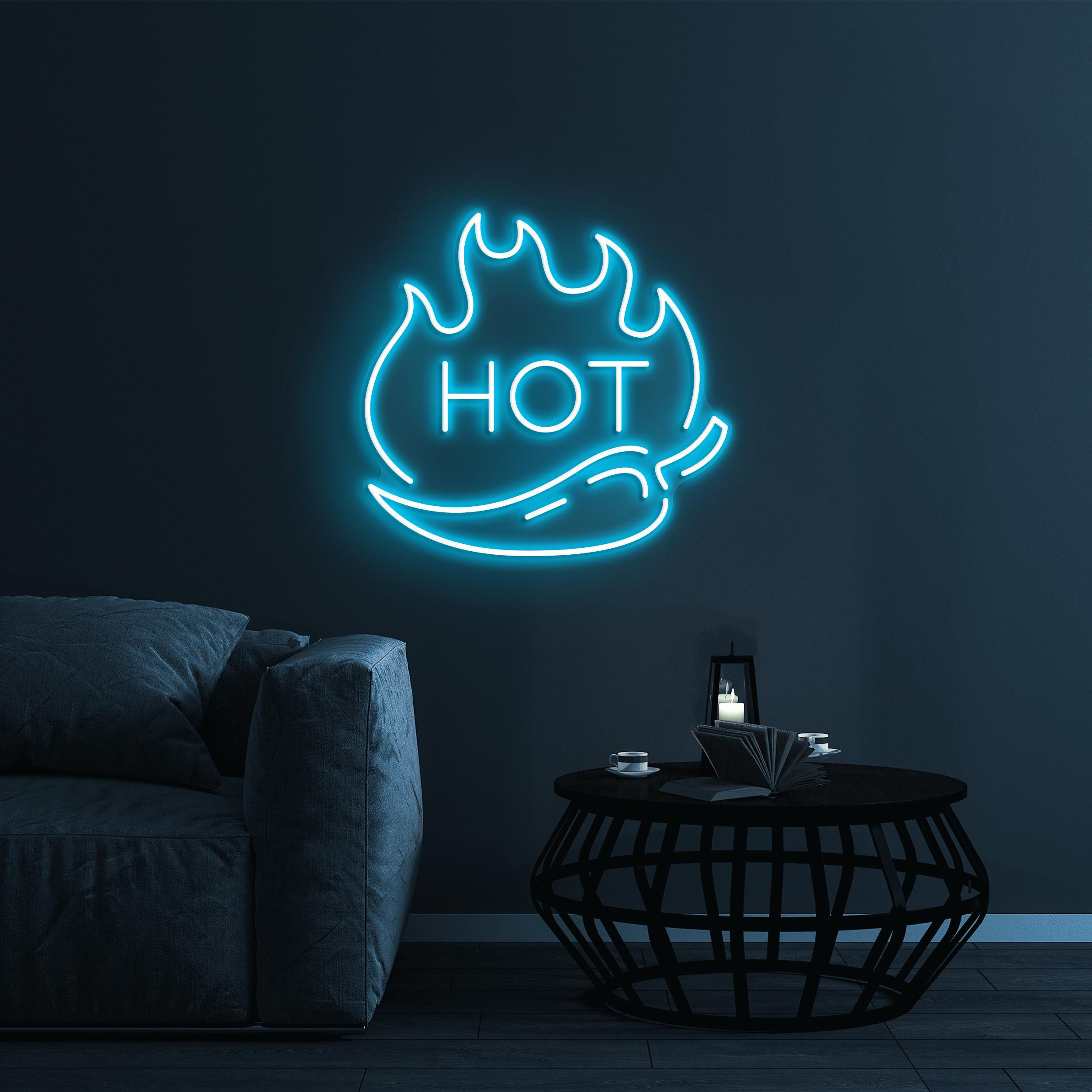 Hot Chili Pepper Neon Sign, Hot Chili Pepper LED Light, Hot Flame Wall Decor, Spicy Sensation Decor, Fire Chili Art, Spice Pepper Lover Gift