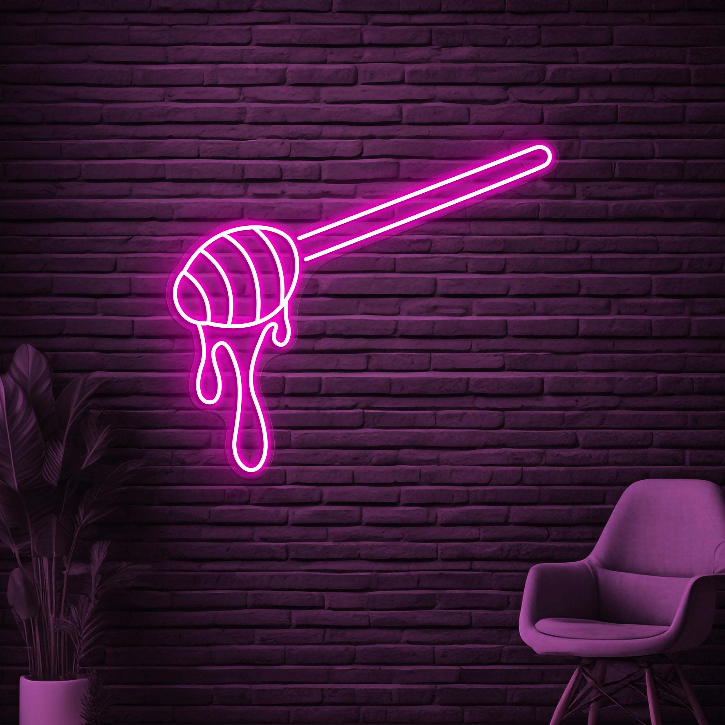 Honey Neon Sign, Honey LED Light, Honey Dipper Wall Decor, Honey Shop Wall Art, Cafe Neon Light, Sweet Treat Led Sign, Honey Lover Gift