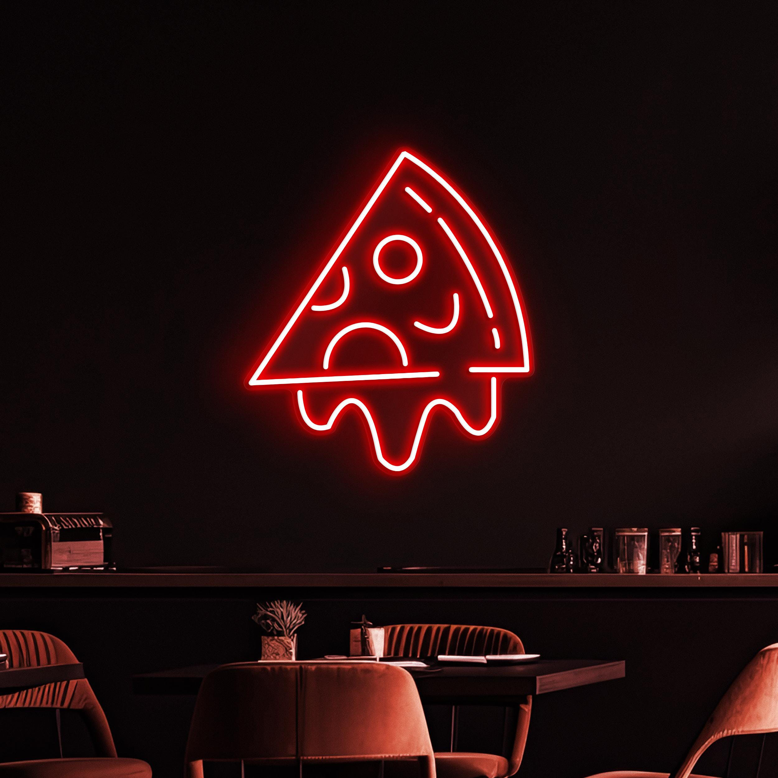 Melting Pizza Neon Sign, Melting Pizza LED Light, Pizza Shop Wall Decor, Foodie Wall Art, Pizza Slice Neon Light, Restaurant Neon Decor