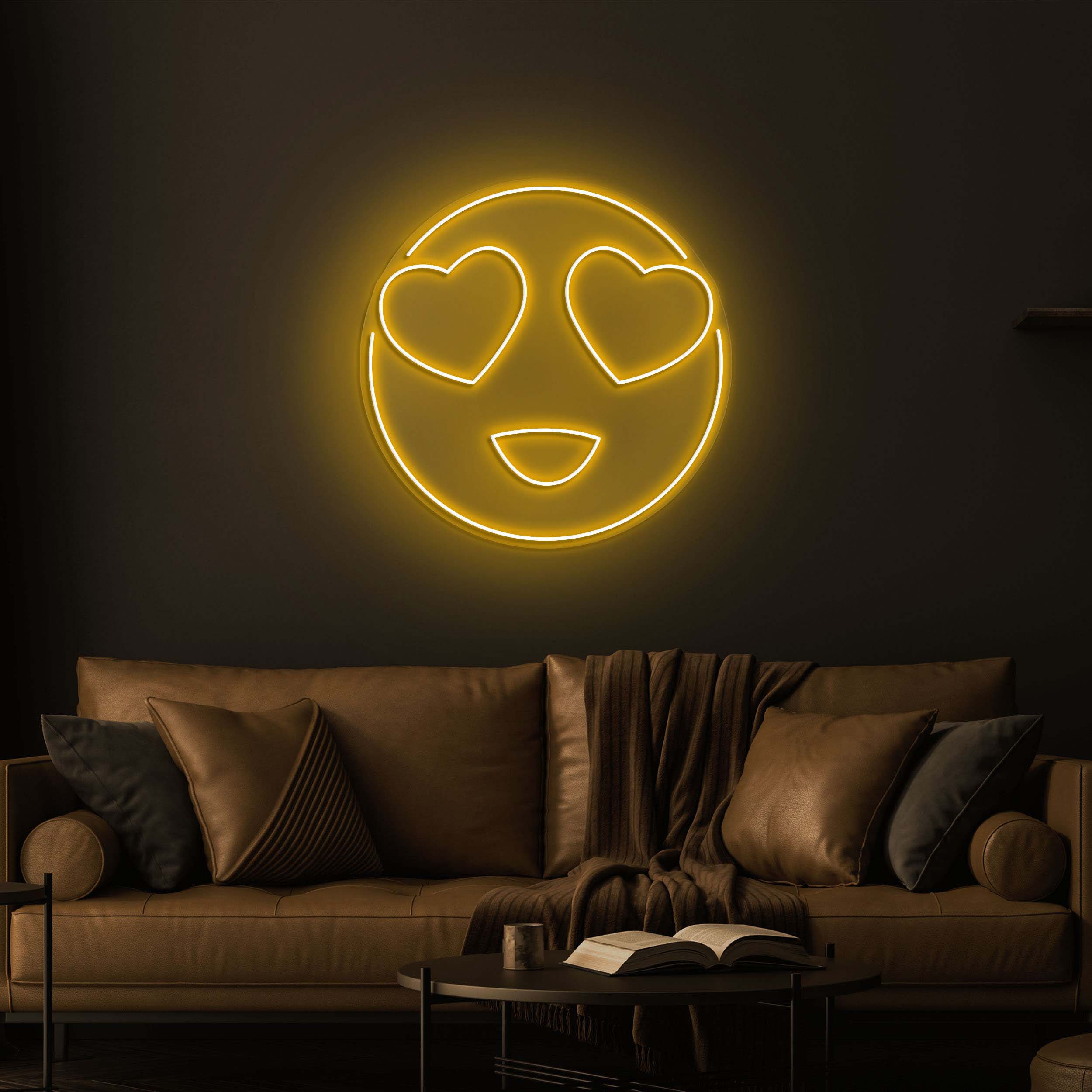 Emoji Neon Sign, Led Light, Room décor, Heart Eyes Emoji Neon Light for Couple Gift, Party decor, Wedding Decor, Backdrop decor, Gift Idea