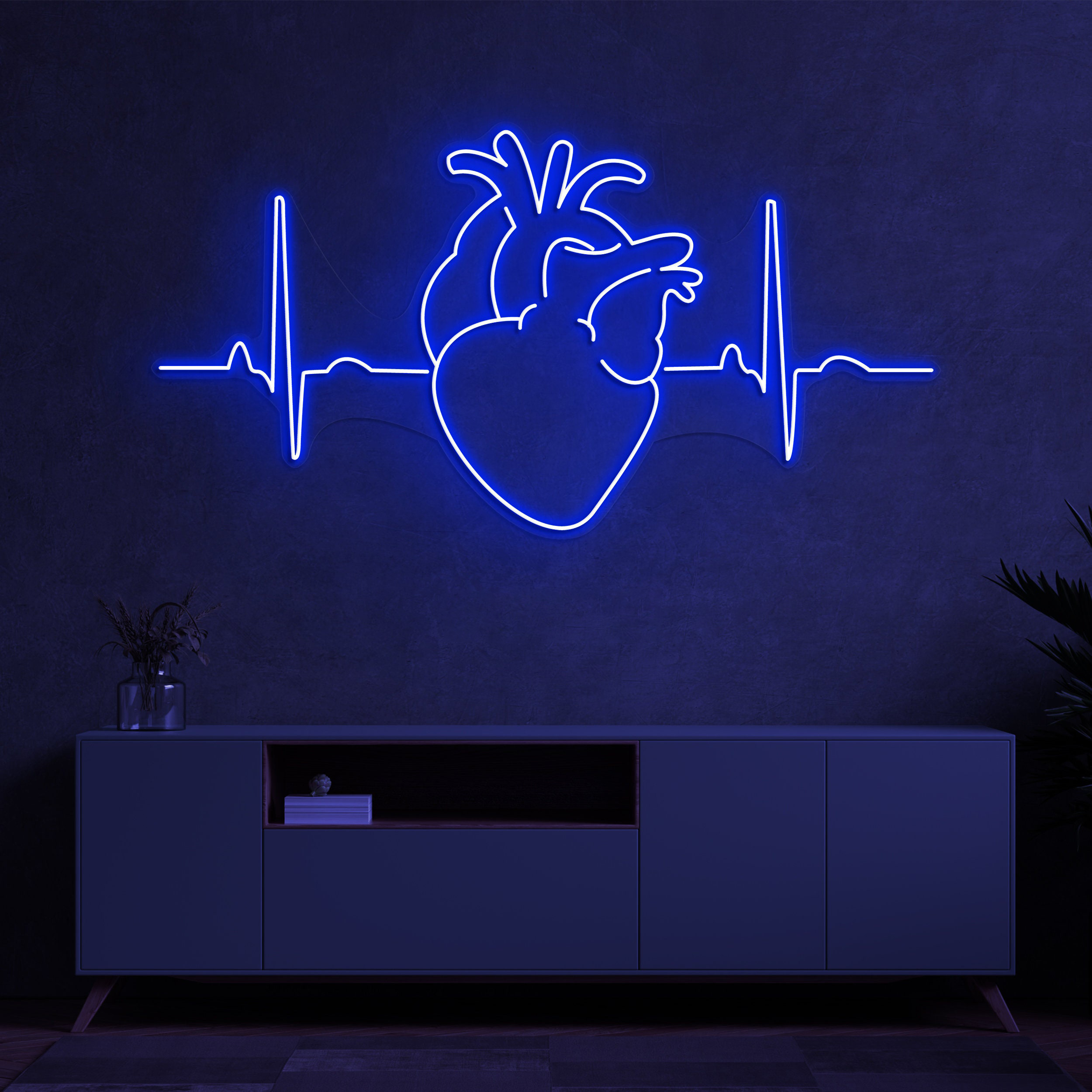Heartbeat Neon Sign, Heart Pulse Neon Light, LED Heart Art, Heart Neon Art, Wall Decor, Neon Wall Art, Home Decoration, Heartbeat Neon Light