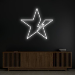 Star Neon Sign, Star LED Light, Lightning Star Wall Decor, Power Star Wall Art, Cafe & Bar Led Light, Home Wall Decor, Kids Room Neon Light