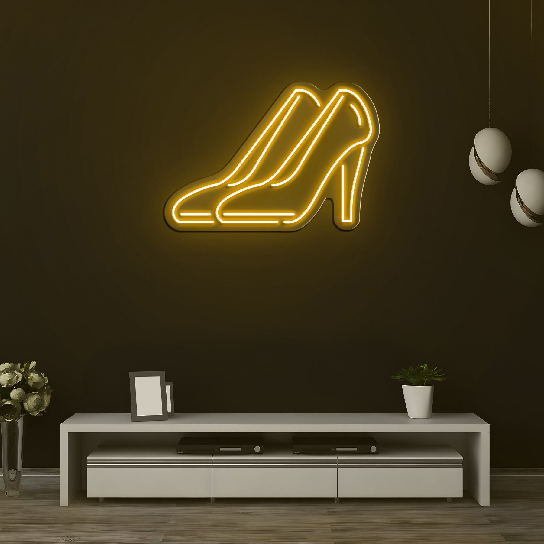 High Heel Neon Sign, LED Wall Decor for Fashionistas & Shoe Lovers, Room or Store Display, Neon Lights for Bedroom, Shoe Shop, Birthday Gift