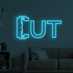 CUT Neon Sign, CUT Led Light, Razor Wall Decor, Barber Shop Wall Art, Beauty Salon LED Neon Art, Custom Neon Sign, Hair Dressing Neon Art