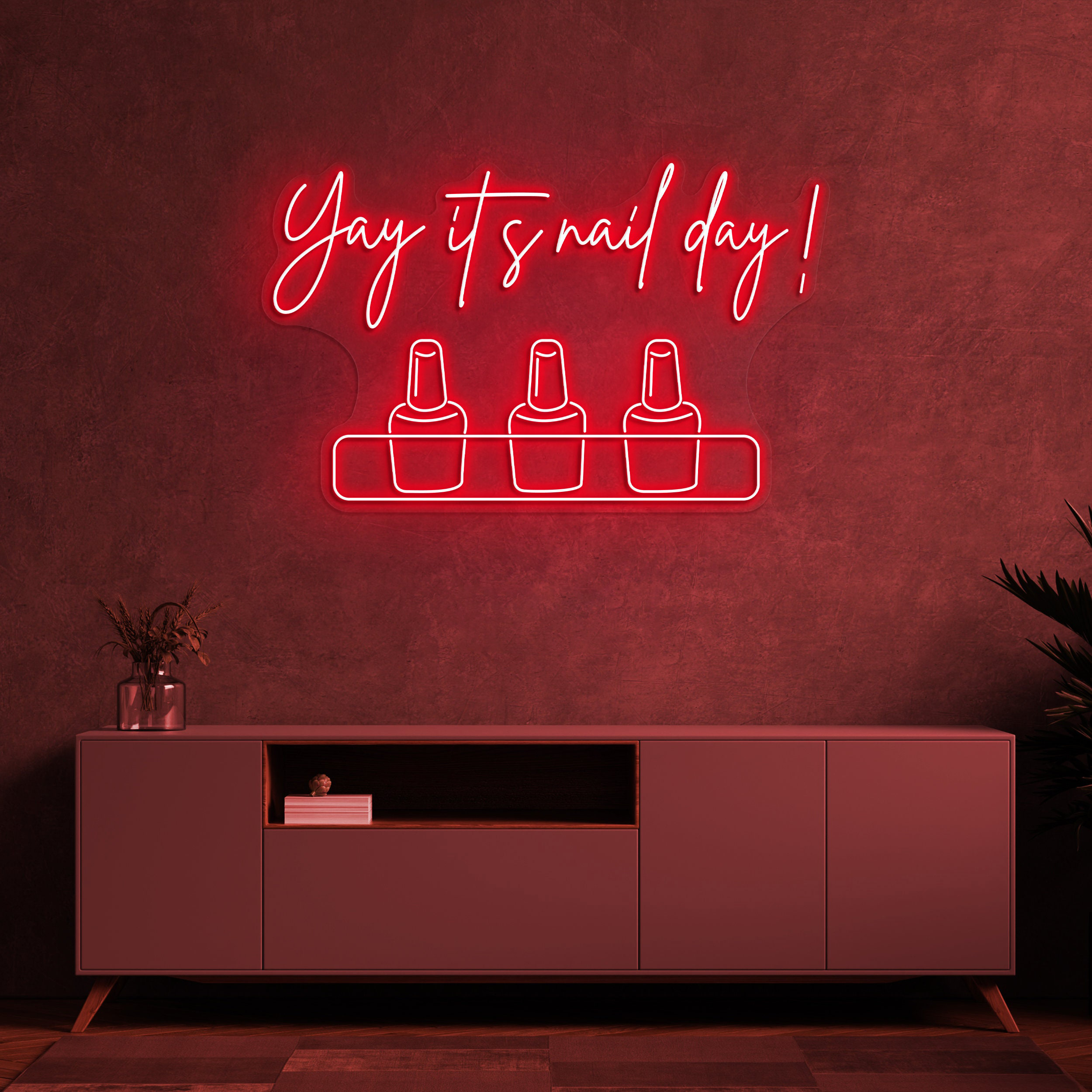 Yay It's Nail Day Neon Sign, LED Salon Sign, Nail Polish Neon Light for Beauty Room Decor, Home Art, Gift Nail Art, Salon Decor, Beauty Sign