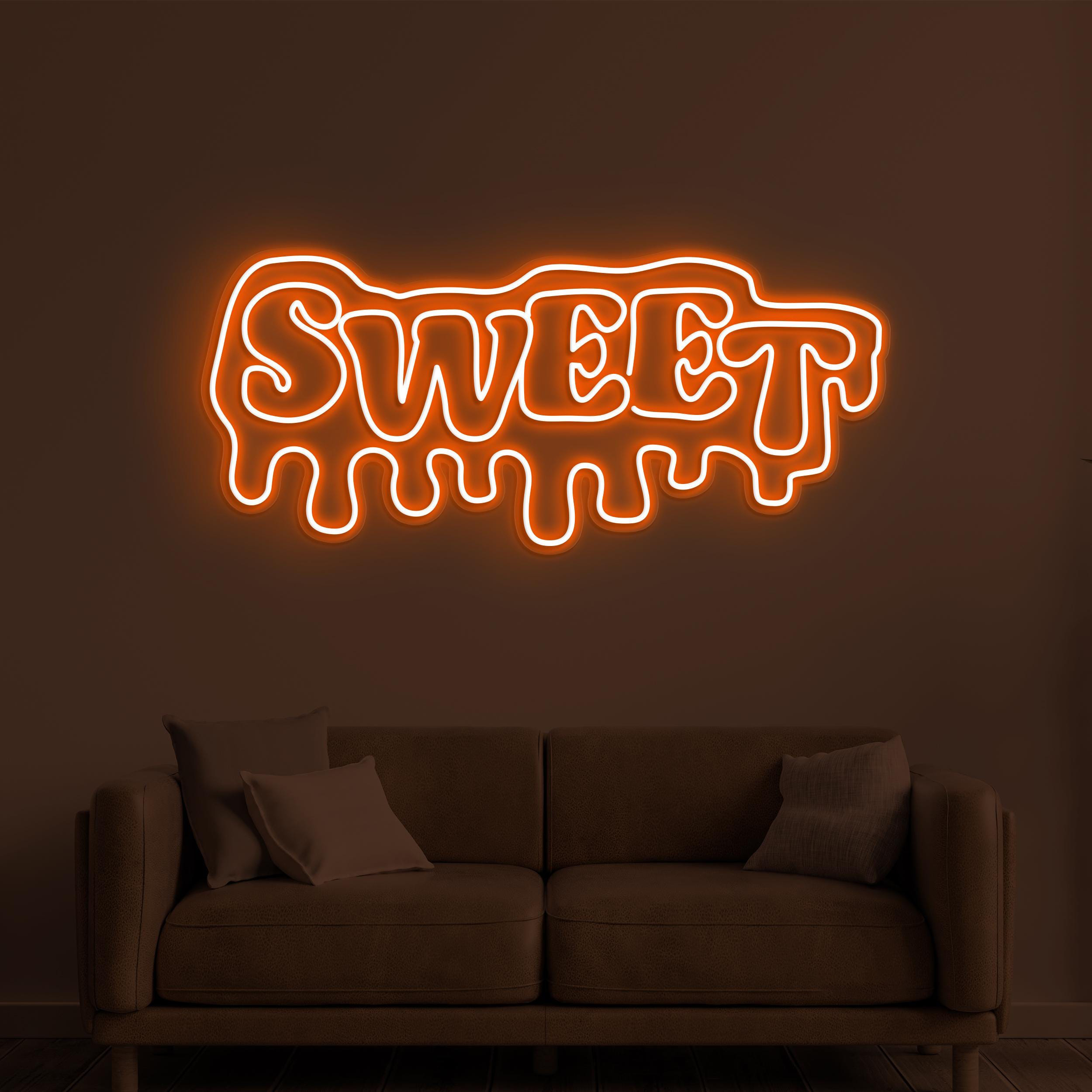 Sweet Neon Sign, Sweet LED Light, Ice Cream Shop Wall Decor, Sweet Logo Wall Art, Business Logo Neon Light, Candy Shop Decor, Dessert Lover
