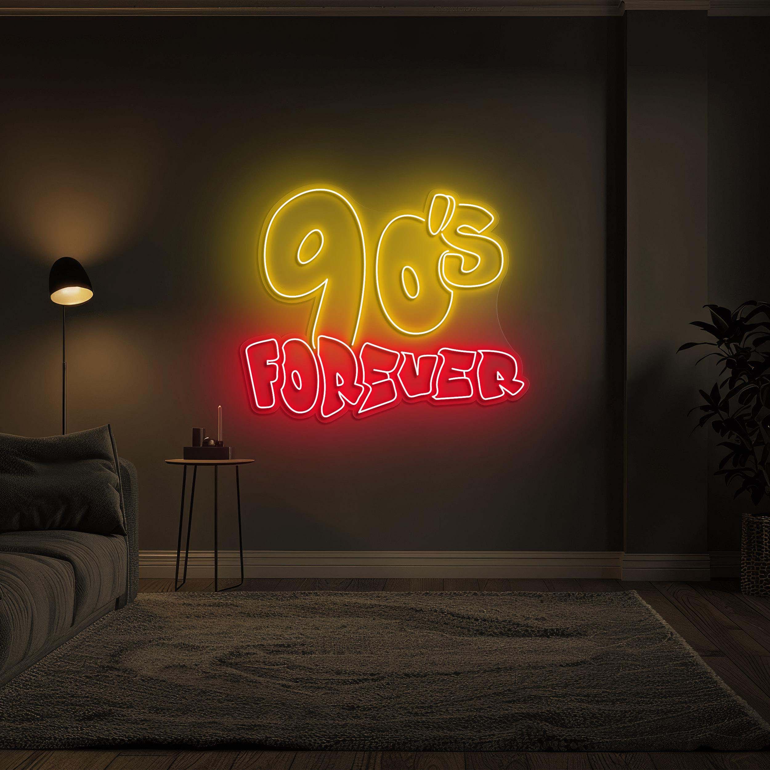 90's Forever Neon Sign, 90s Forever Light, Neon Sign for Disco, bar and Club Decor, 90s Theme Decor Sign, Best Décor for Parties and Events