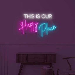 This is Our Happy Place Neon Sign, This is Our Happy Place LED Light, Positive Vibes Art, Home Room Decor, Cozy Corner Sign, Good Energy Art