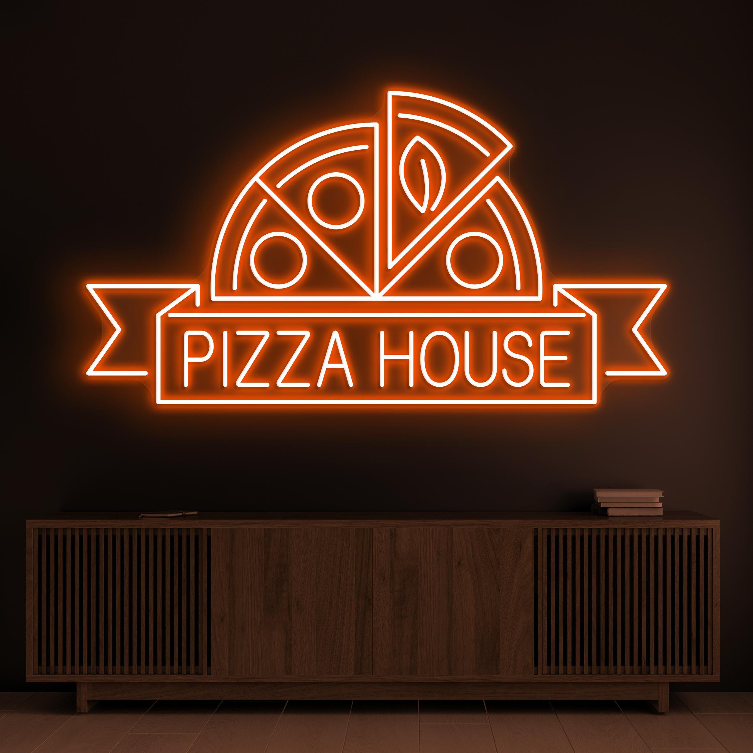 Pizza House Neon Sign, Pizza House LED Light, Pizza Slice Wall Decor, Fast Food Restaurant Art, Italian Food Neon Sign, Pizza Shop Decor