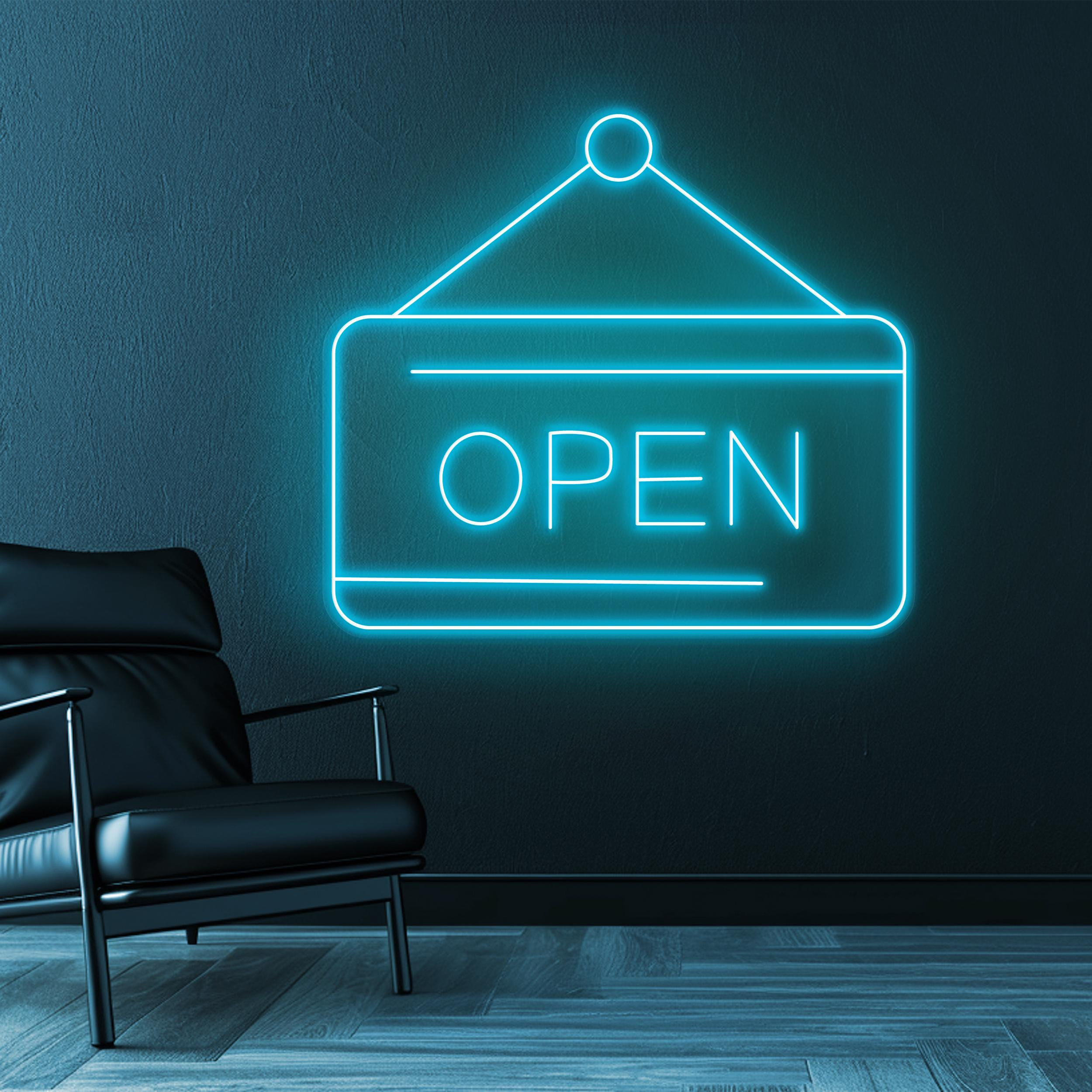 Open Neon Sign, Open Neon LED Light, Hanging Open Sign, Opening Sign, Door Sign Wall Decor, Custom Open Sign, Decor for Cafe, Bar and Shops