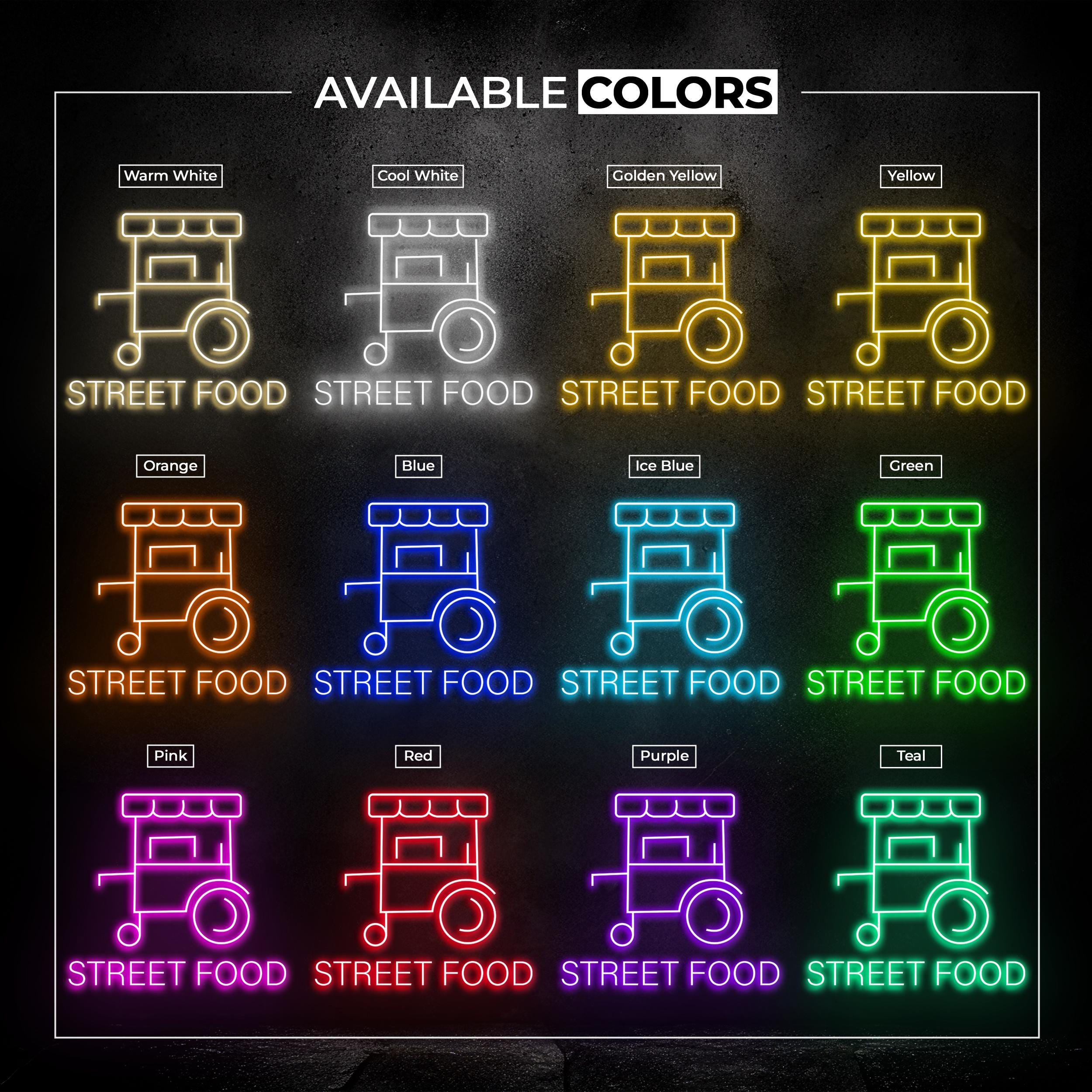 Street Food Neon Sign, In the Mood for Street Food Light, Street Food Restaurant Decoration, Custom Neon Sign, Fast Food Restaurant Wall Art