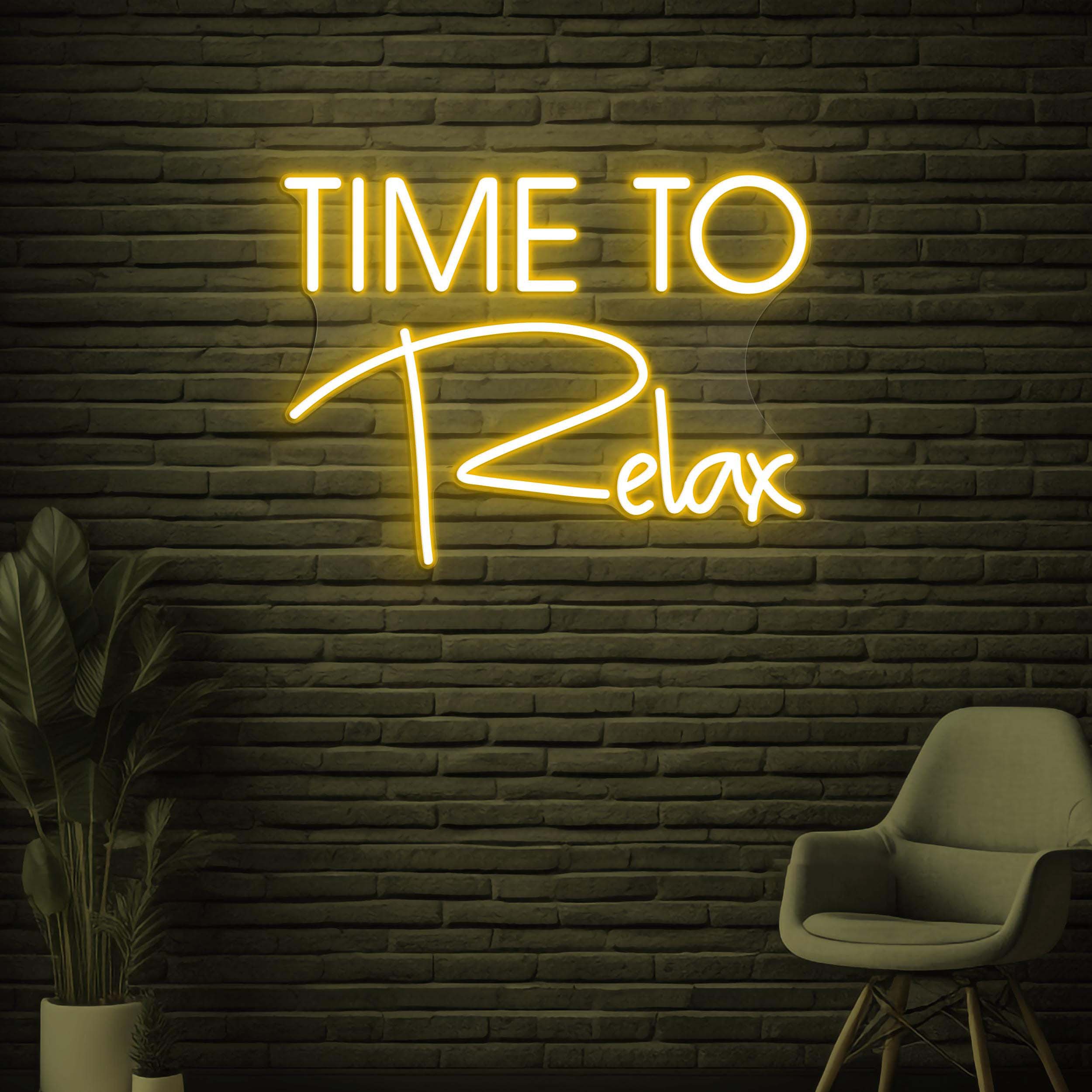Time to Relax Neon Sign, Time to Relax LED Light, Lounge Wall Decor, Home Wall Art, Bedroom Led Sign, Relaxation Mode Sign, Chill Vibes Art