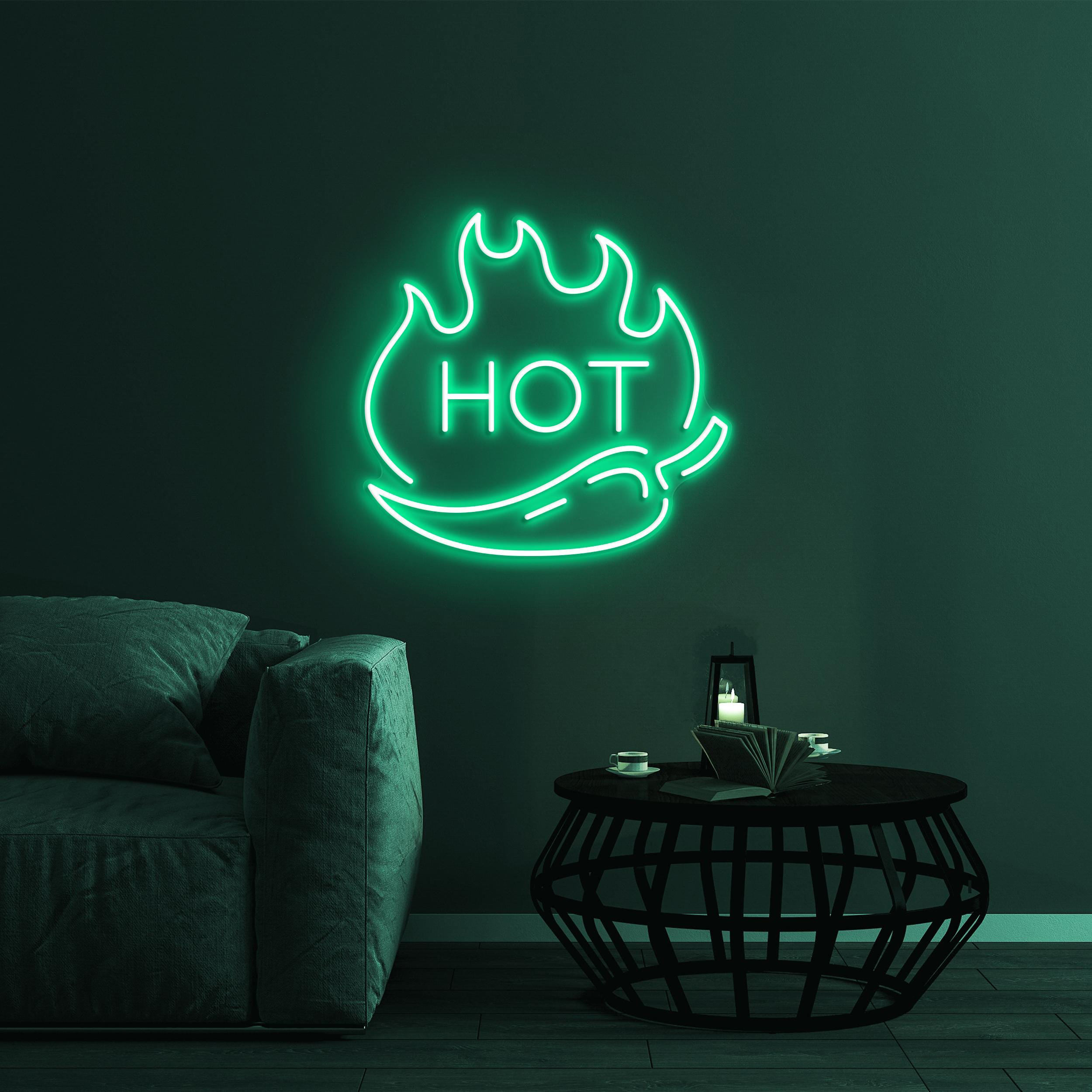 Hot Chili Pepper Neon Sign, Hot Chili Pepper LED Light, Hot Flame Wall Decor, Spicy Sensation Decor, Fire Chili Art, Spice Pepper Lover Gift