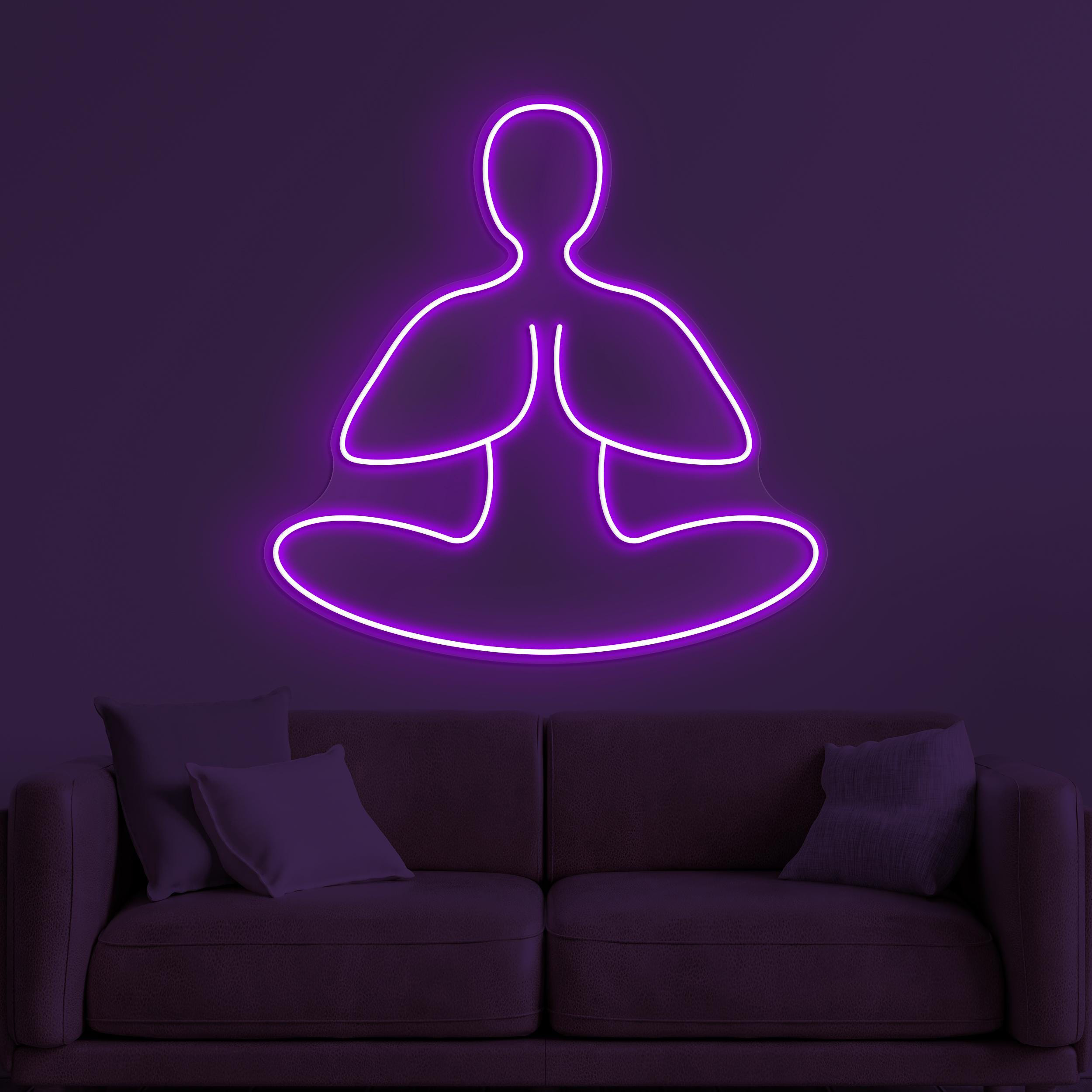 Yoga Neon Sign, Yoga LED Light, Fitness Room Wall Decor, Boy Room Wall Art, Gift For Yoga Lover, Gym Neon Light, Workout Studio Led Sign