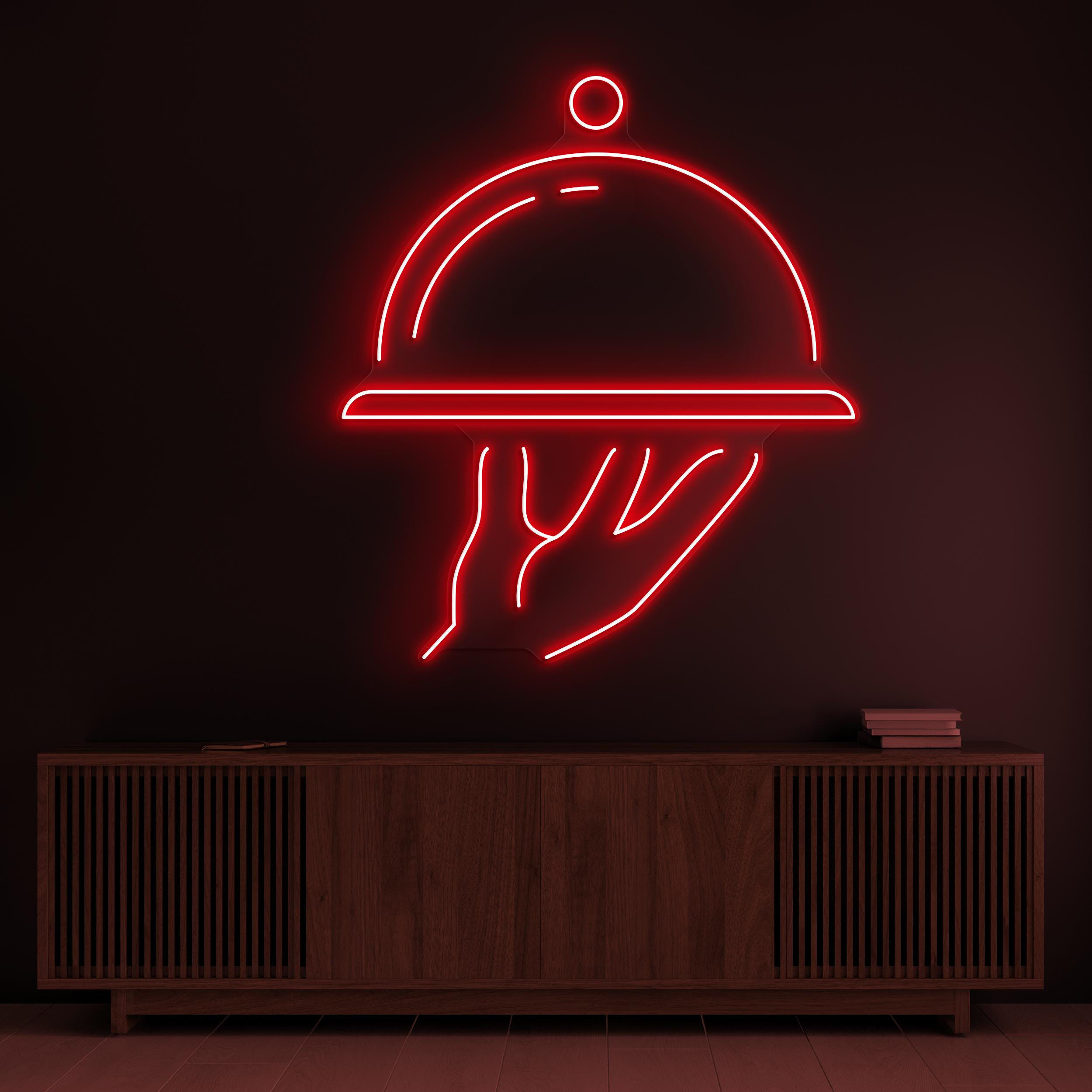 Serving Dish Neon Sign, Serving Dish LED Light, Food Service Wall Decor, Restaurant Tray Neon Light, Catering Neon Sign, Restaurant Decor