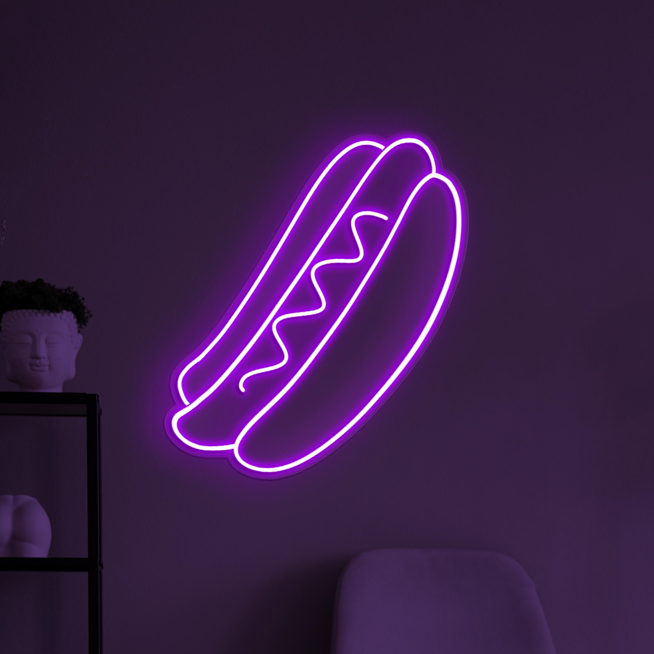 Hot Dog Neon Sign, Hot Dog LED Light, Fast Food Wall Decor, Fast Food Restaurants Wall Art, Hot Dog Shop Sign, Kitchen Decor, Hot Dog Lover