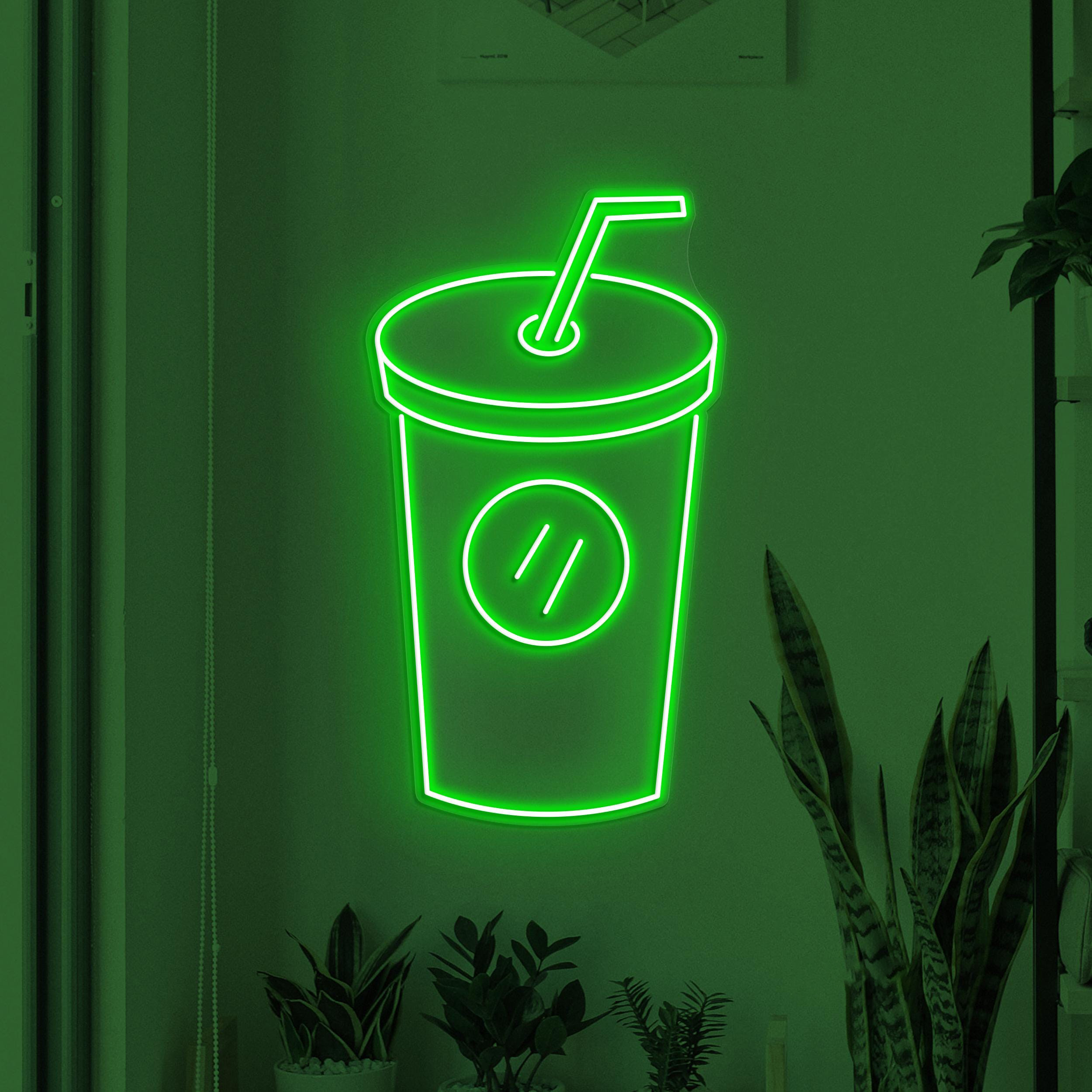 Drink Cup Neon Sign, Drink LED Light, Drink juice Wall Decor, Bar Wall Art, juice Shop Neon Light, Beverage Glass Neon Sign, Bar Neon Art