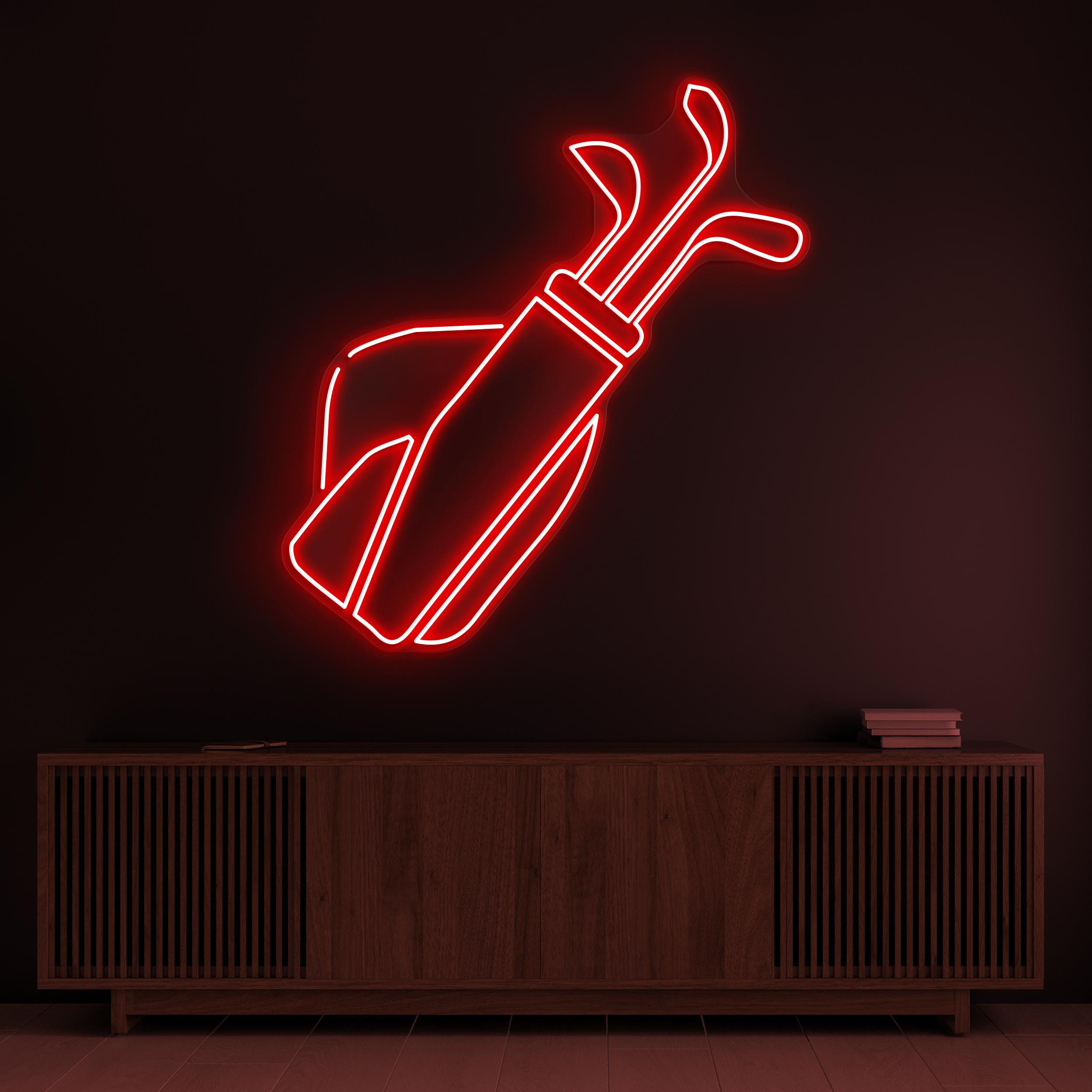 Golf Bag Neon Sign, Golf Bag LED Light, Bag Wall Art, Golf Club Wall Decor, Sports Shop Neon Light, Game Room Decor, Golf Club Wall Art