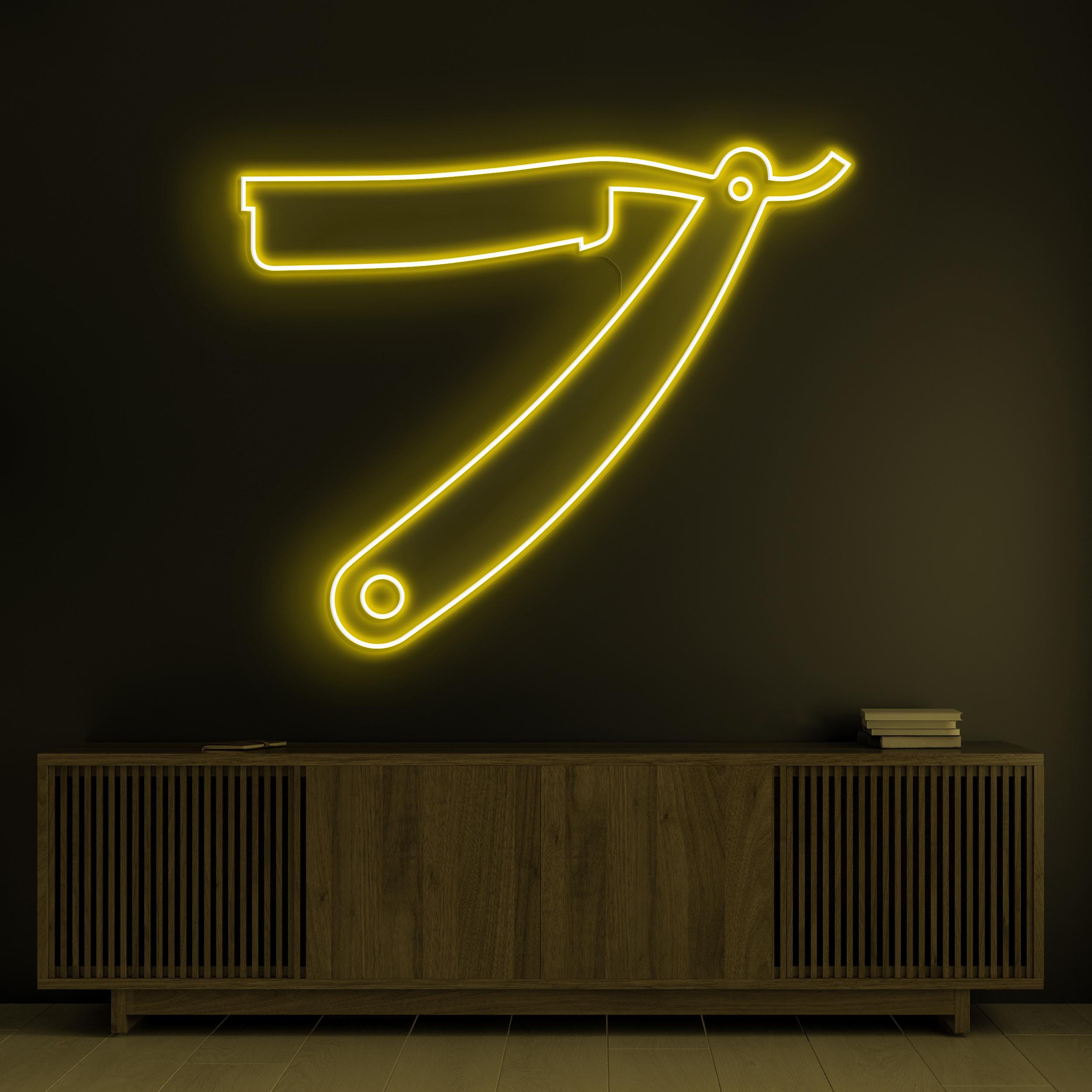 Razor Neon Sign, Straight Razor LED Light, Barber Razor Wall Decor, Barber Shop Neon Light, Classic Shave Neon Art, Razor Neon Sign, Gift