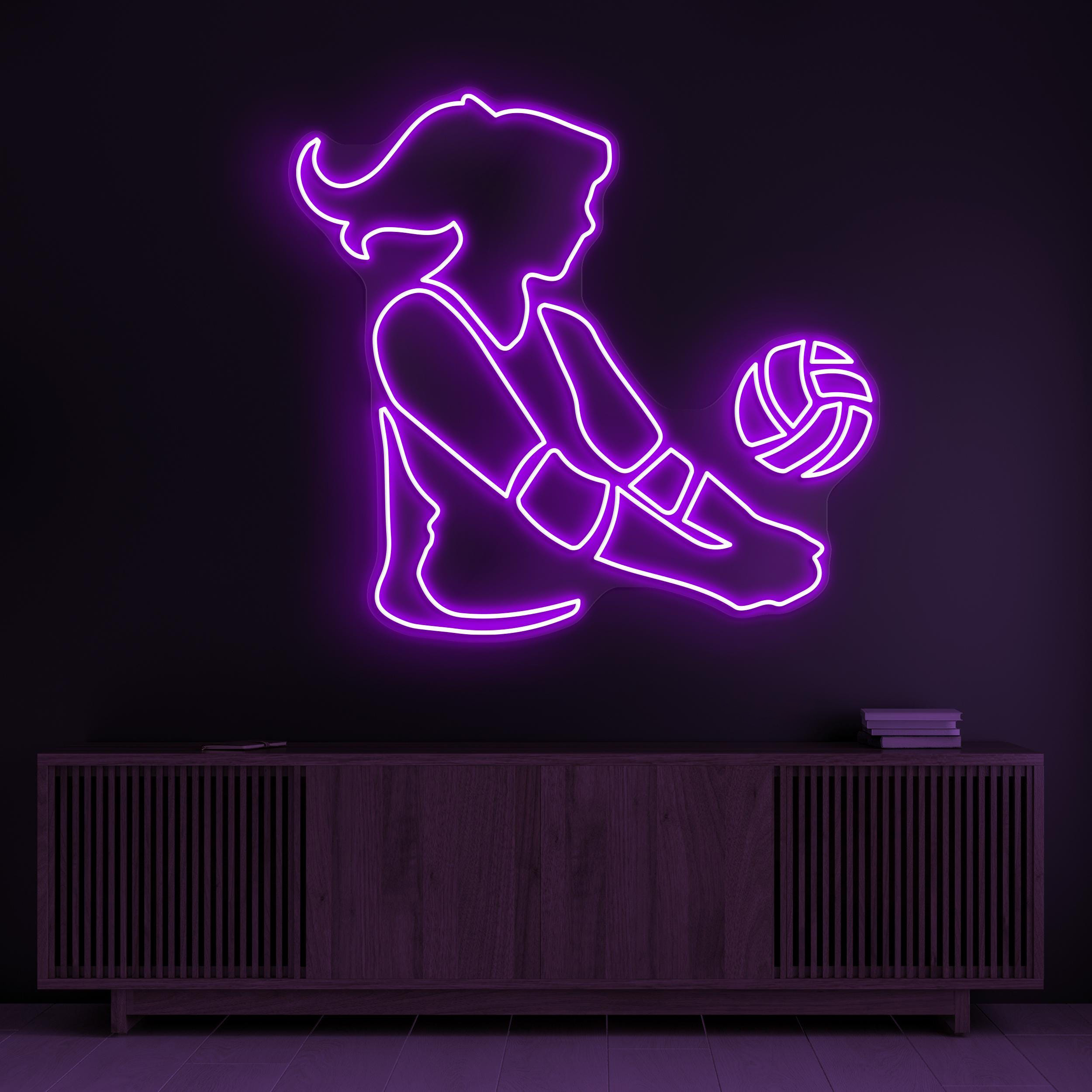 Volleyball Player Neon Sign, Girl Playing Volleyball LED Light, Volleyball Club Decor, Home Wall Art, Sports Shop Neon Light, Girl Room Sign