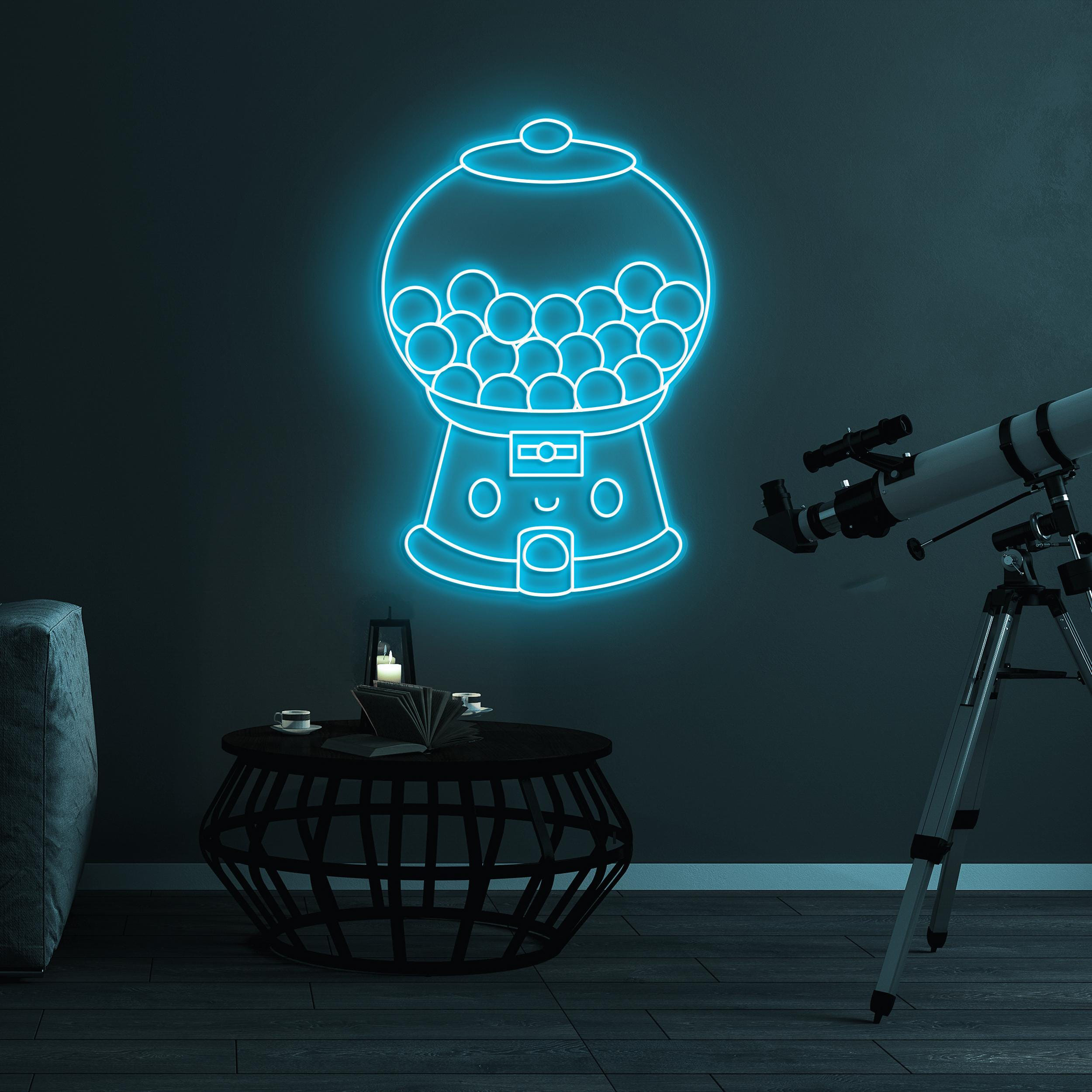 Gumball Machine Neon Sign, Gumball Machine LED Light, Gumball Machine Wall Art, Candy Machine LED Decor, Candy Lover Gift, Store, Shop Decor