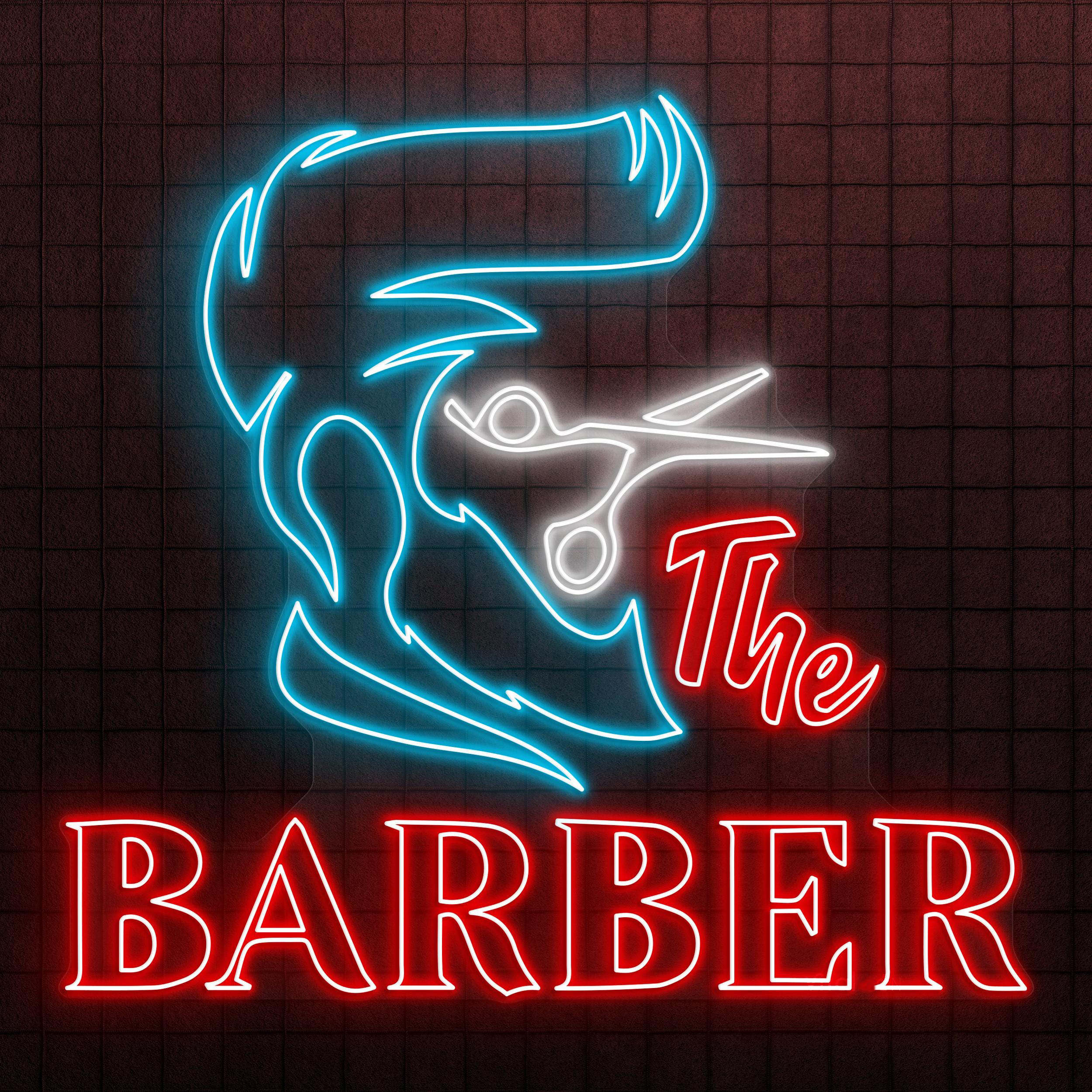 The Barber Neon Sign, The Barber LED Light, Barber Shop Wall Decor, Barber Logo Neon Art, Haircut Neon Sign, Hairdressing Room Neon Art
