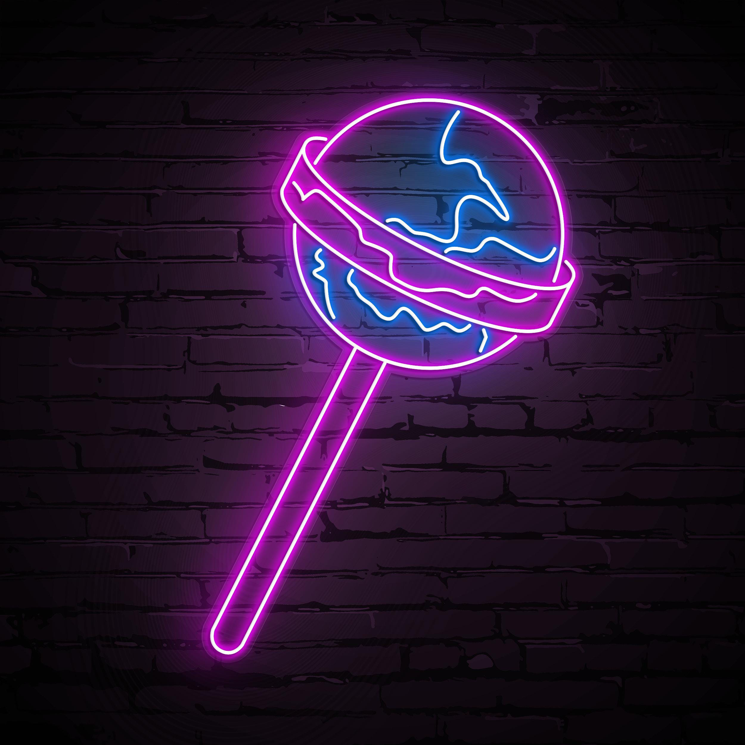 Candy Planet Neon Sign, Lollipop Neon Light, Candy Shop Decor, Planet Neon Sign, Kids' Room decor, Lollipop Wall Decor, Party decor, Gift
