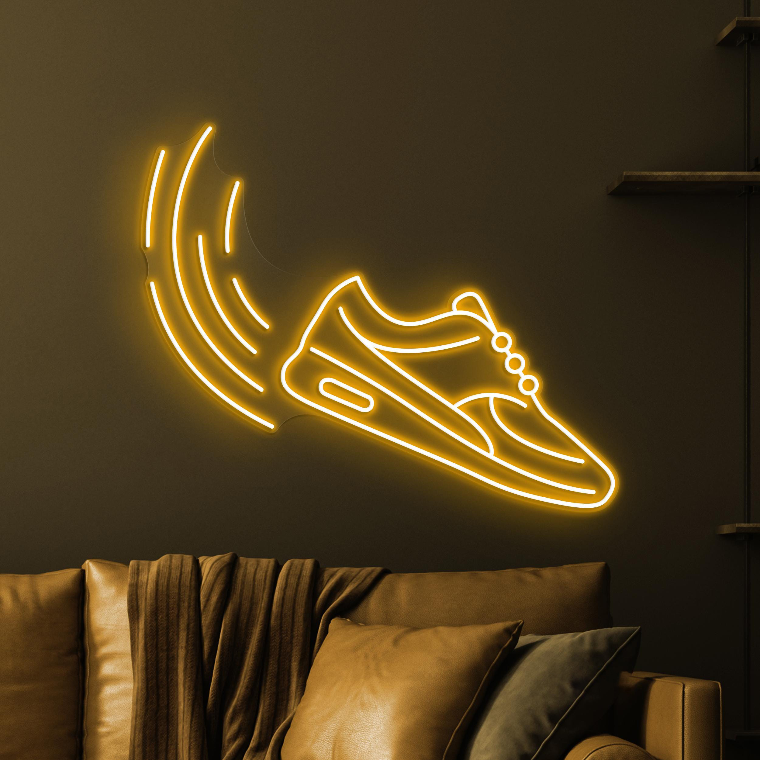 Running Shoe Neon Sign, Running Shoe LED Light, Sports Shoes Wall Art, Home Wall Decor, Shoe Shop Neon Light, Sports Lover Gift, Custom Sign