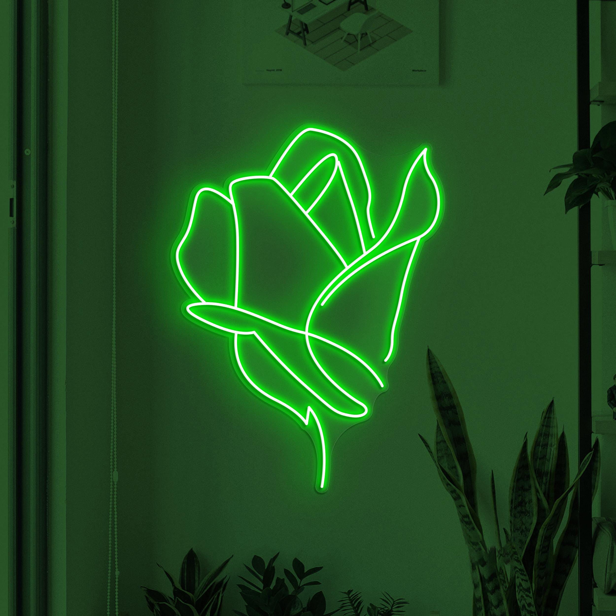 Rose Neon Sign, Rose LED Light, Wedding Wall Decor, Flower Shop Wall Art, Gift for Romantic Couple, Love Wall Light, Blooming Beauty Decor