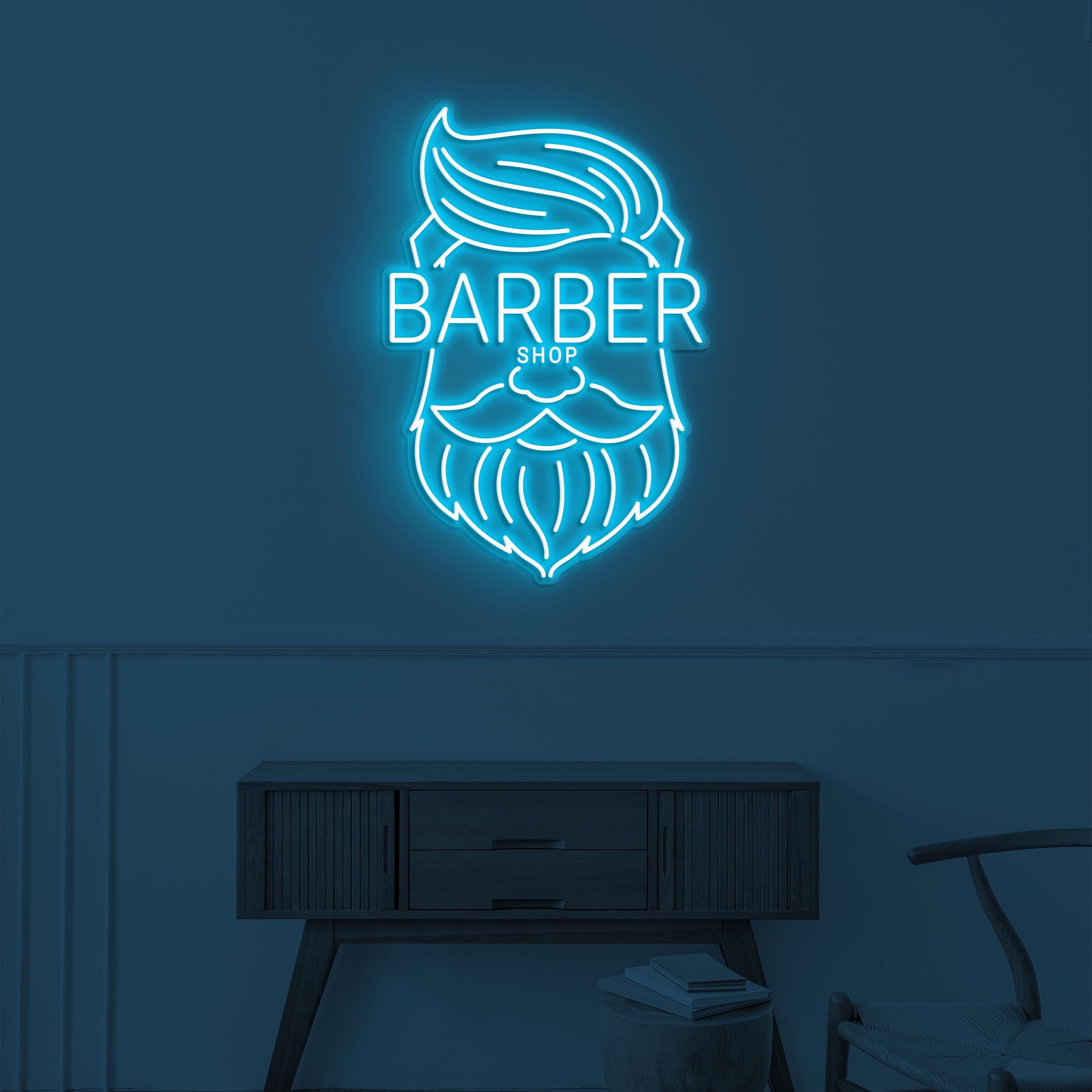 Barber Shop Neon Sign, Barber Shop LED Light, Hairdressing Wall Decor, Salon Wall Sign, Beauty Shop Decor, Business Logo Art, Haircut Decor