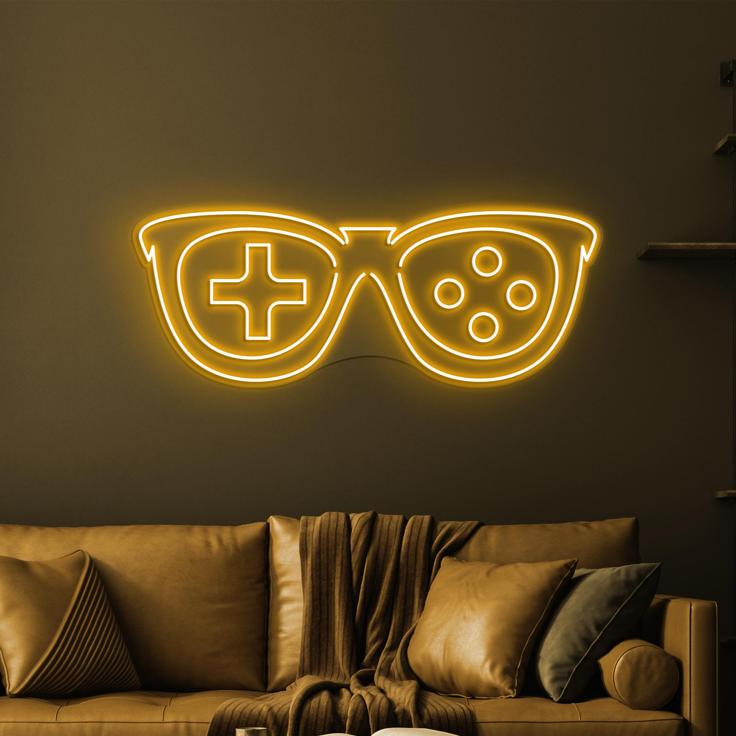 Gaming Glasses Neon Sign, Gaming Glasses LED Light, Sunglasses Shop Wall Art, Glasses For Gamer Sign, Game Room Neon Light, Game Lover Gift