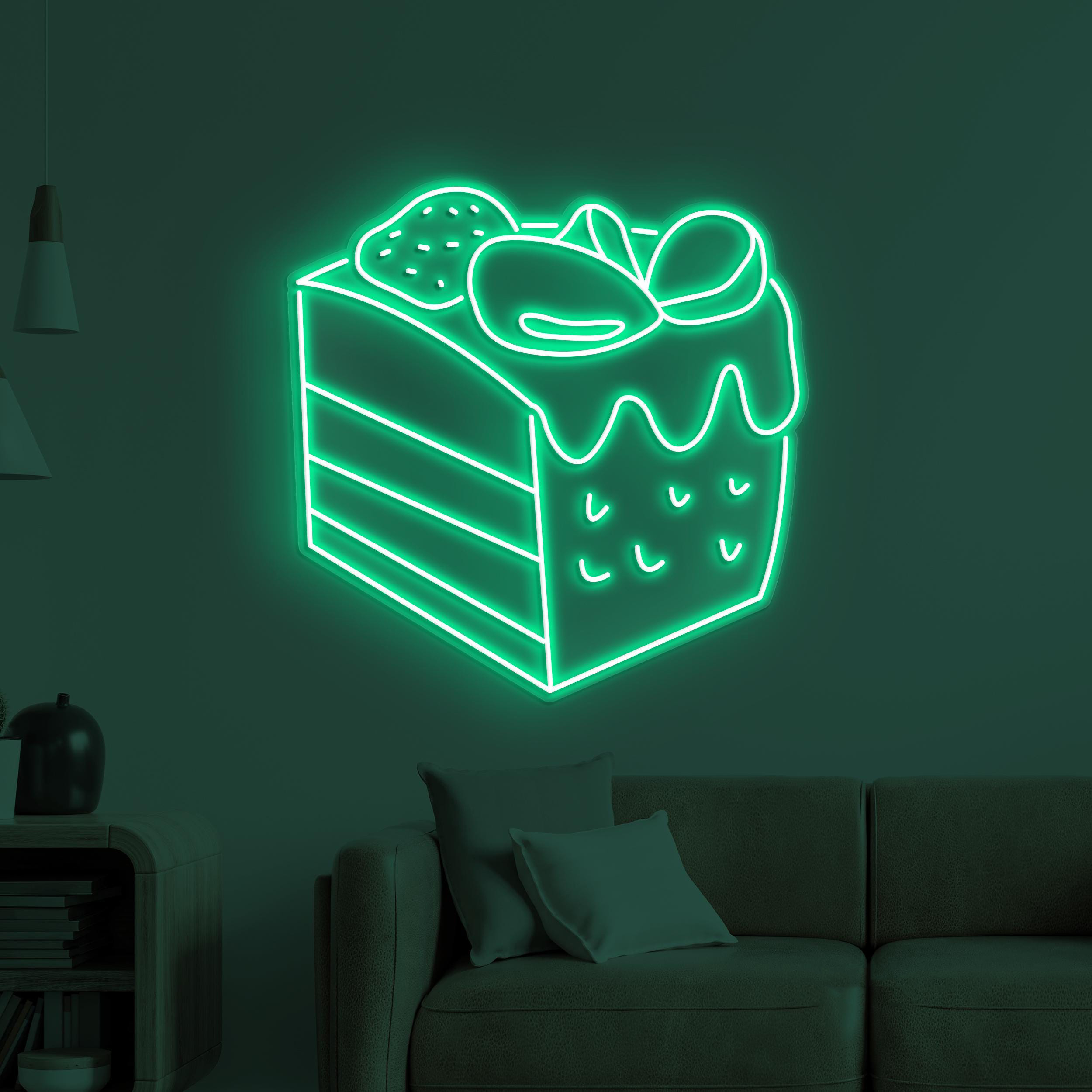 Cake Slice Neon Sign, Cake Slice LED Light, Dessert Wall Decor, Birthday Cake Art, Sweet Treat Sign, Cake Shop Neon Light, Bar & Cafe Decor