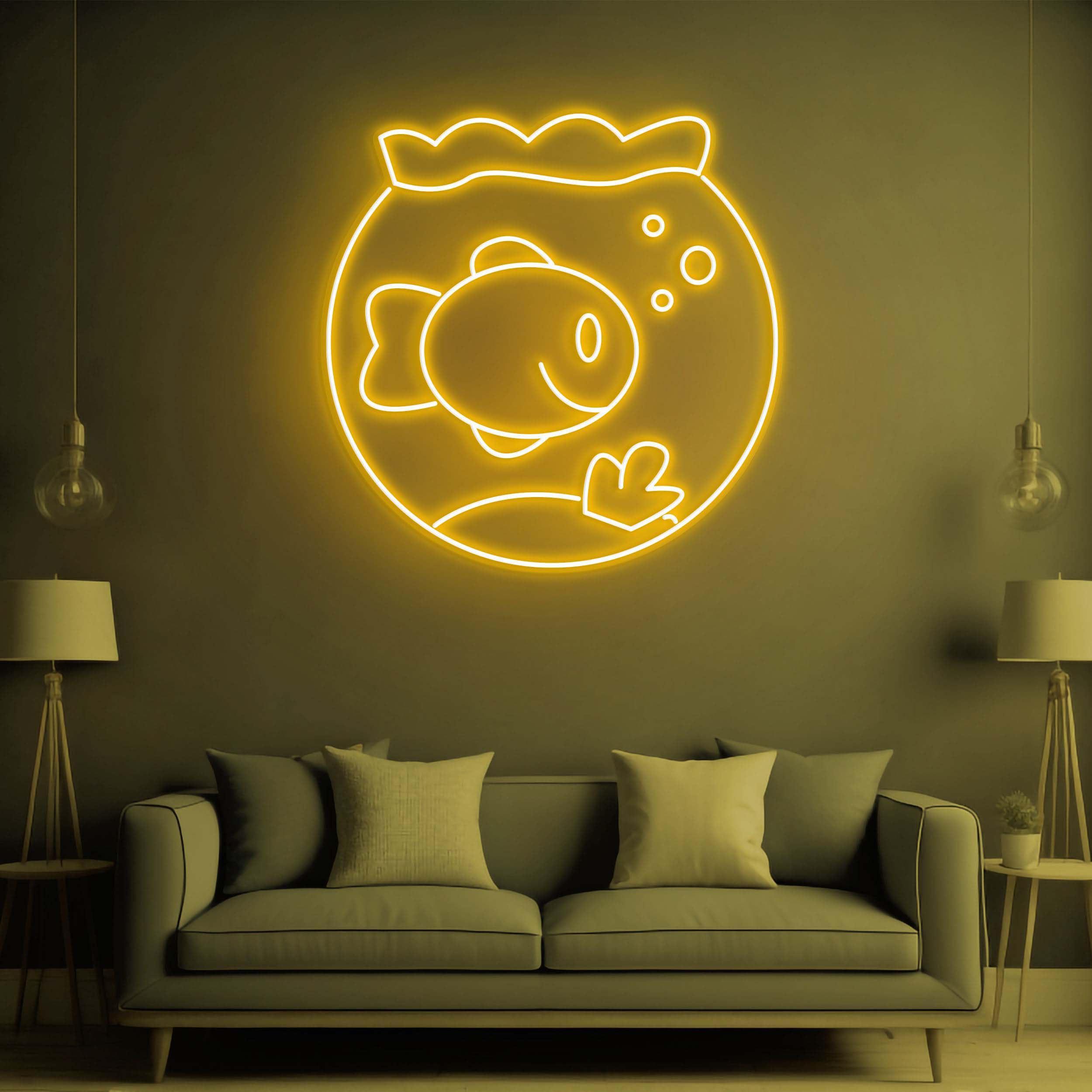 Fish Neon Sign, Fish Neon Light, Aquarium Theme Wall Art, Fish Tank Decoration, Gift for Aquarium Lovers, Fish Room Decor Sign,Home LED Sign