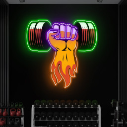 Arm with Dumbbell Neon Light, Motivational Gym Decor, Neon Pop Art, Gym Sign, Wall Hanging, Fitness Studio, Room, Shop, Business Decor, Gift