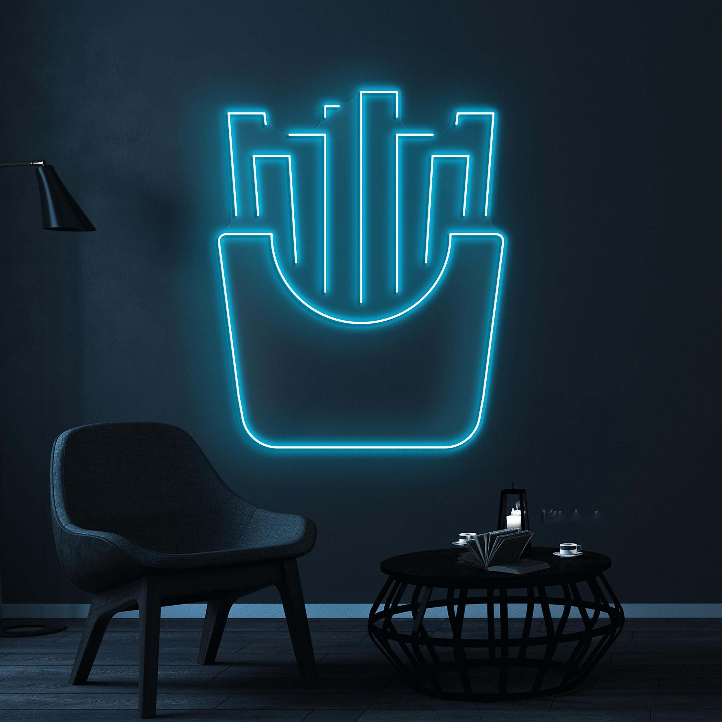 French Fries Neon Sign, French Fries LED Light, Fast Food Neon Decor, Snack Wall Art, Fries Shop Wall Decor, Kitchen Neon Light, Fries Lover
