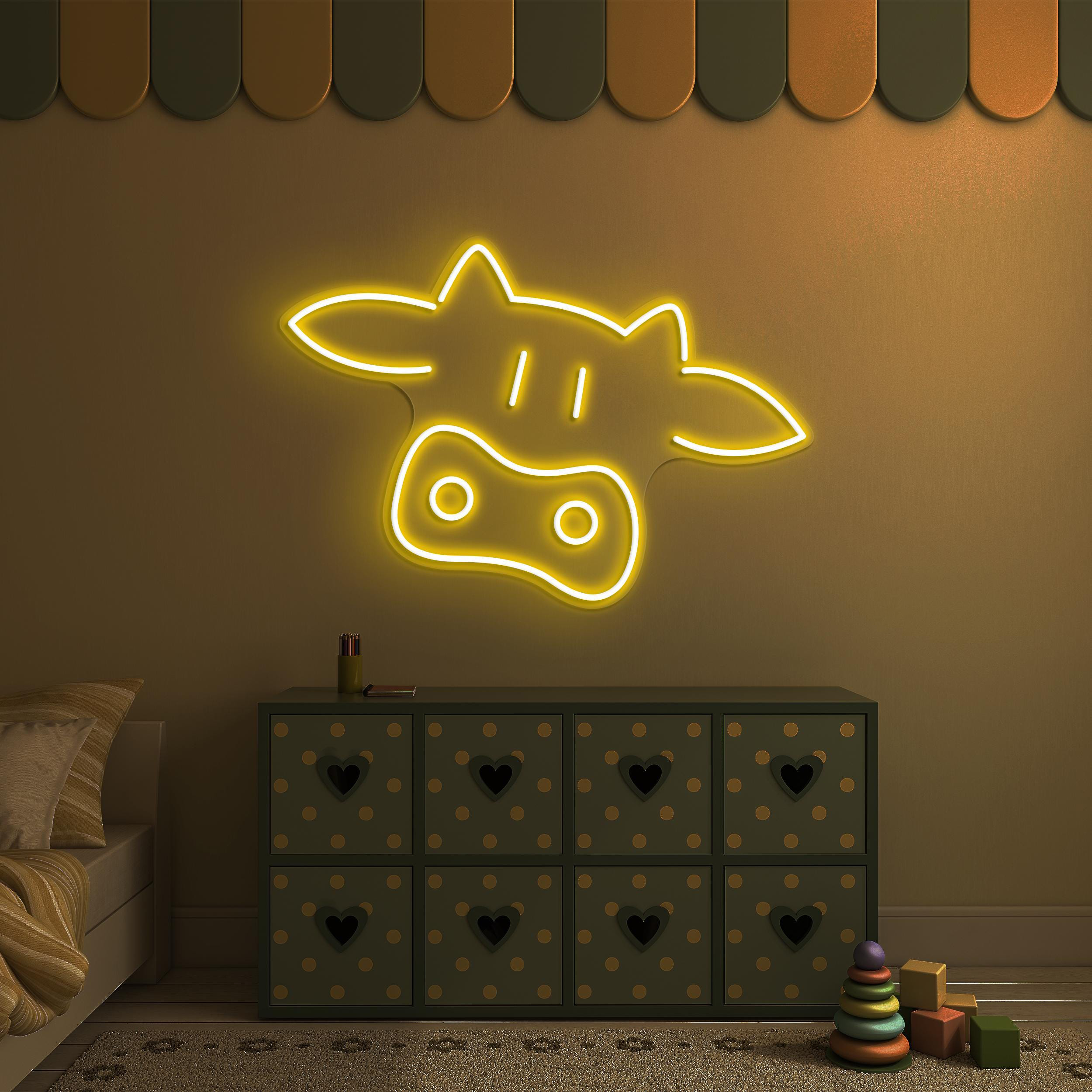 Dairy Cow Neon Sign, Dairy Cow LED Light, Dairy Cow Wall Decor, Dairy Farm Sign, Animal Farm House Wall Art, Home and Milk Shop Wall Decor