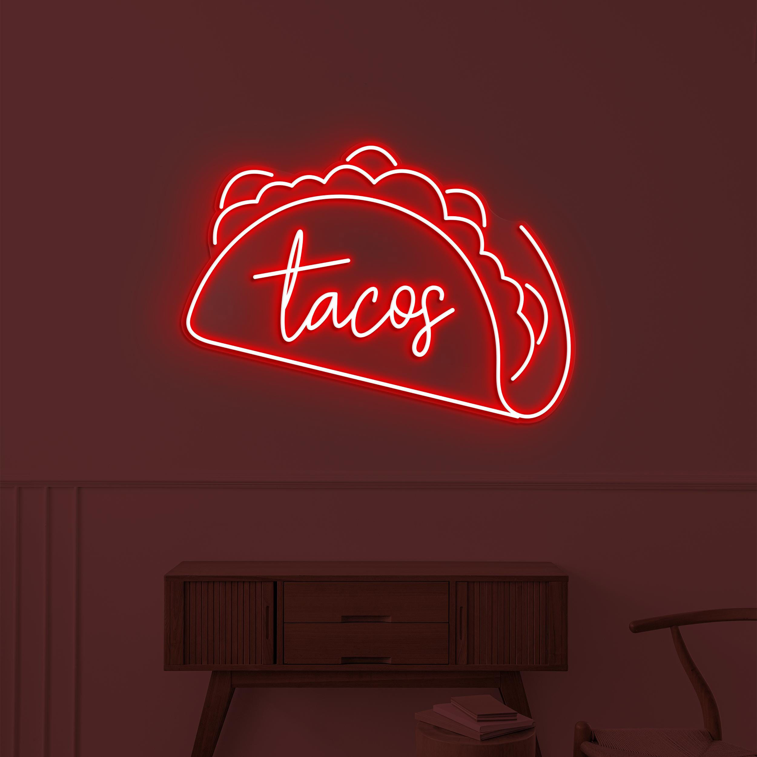 Tacos Neon Sign, Tacos LED Light, Mexican Food Wall Decor, Cafe Neon Wall Art, Restaurant Neon Sign, Custom Neon Sign, Kitchen Wall Decor