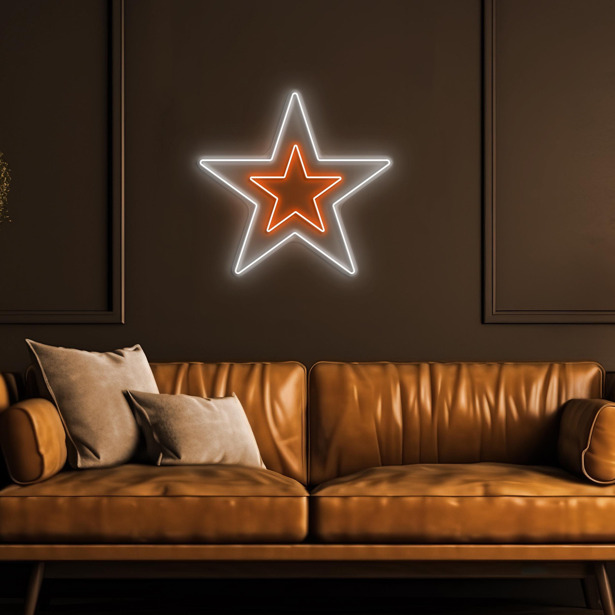 Star Neon Sign, Star LED Light, Kids Room Wall Decor, Celestial Neon Sign, Home Wall Decor, Living Room Neon Light, Starry Night Led Light