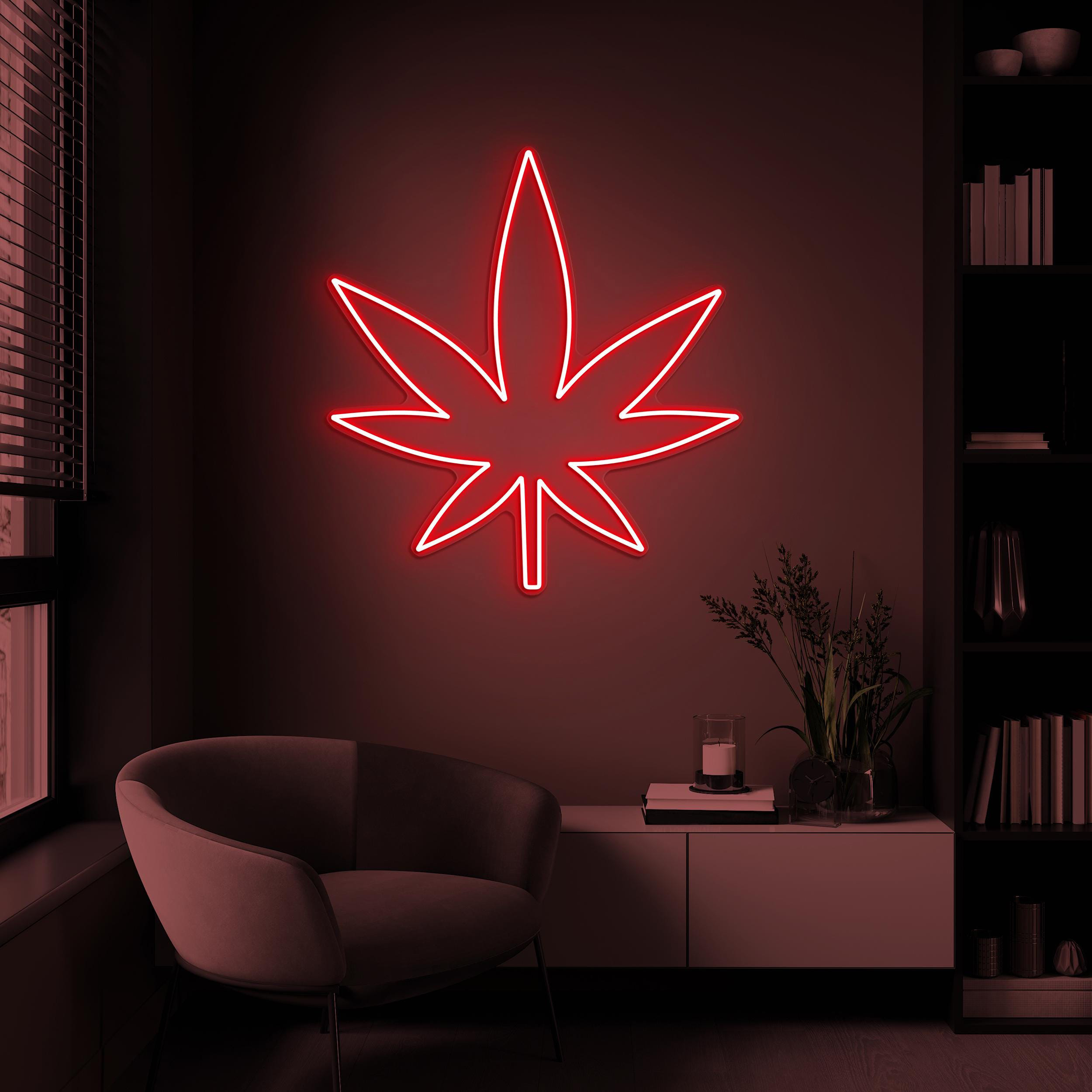Marijuana Leaf Neon Sign, Marijuana Leaf LED Light, Cannabis Leaf Sign, Weed Wall Decor, Smoke Shop Sign, Hemp Leaf Room Decor, Smoking Art