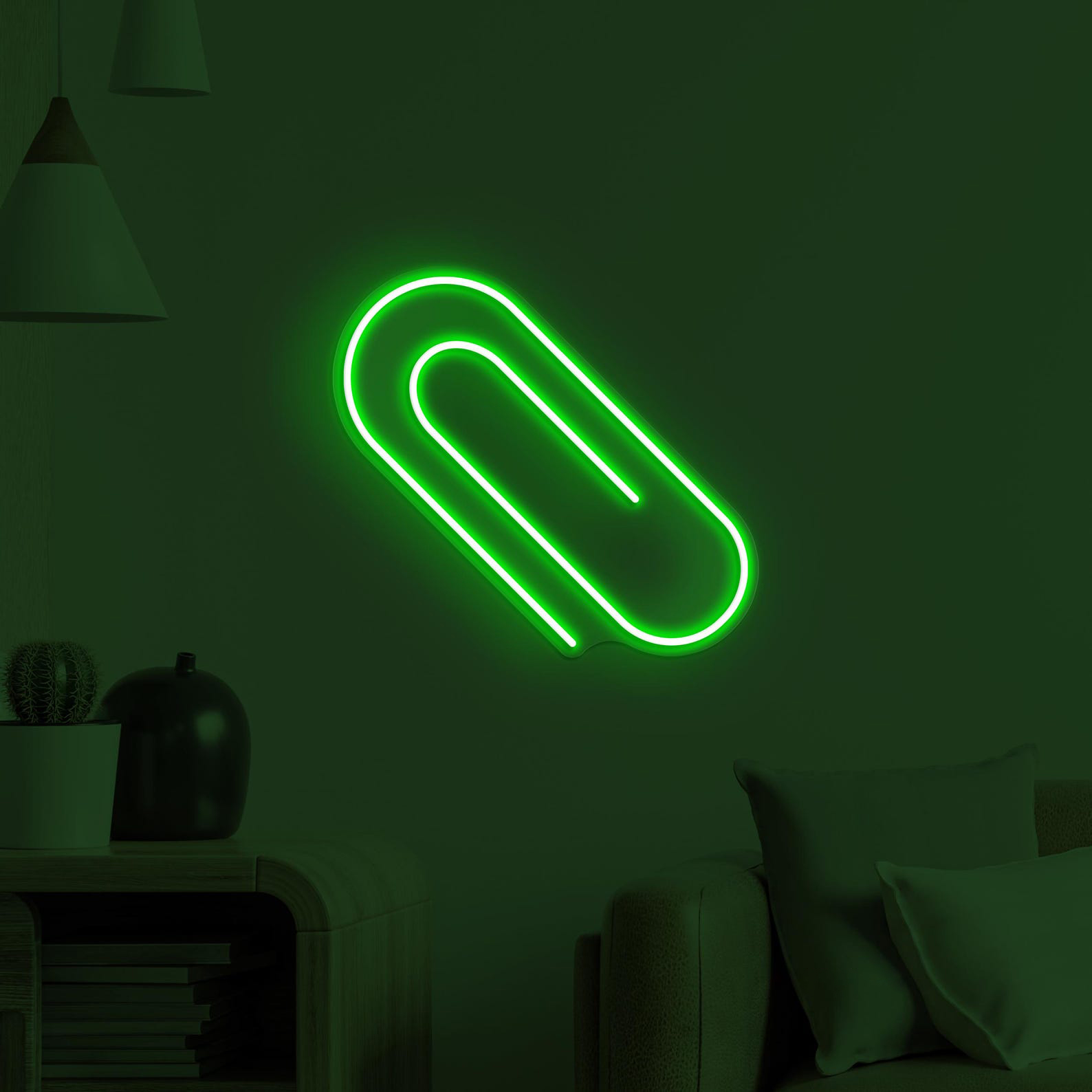 Paper Clip Neon Sign, Paper Clip LED Light, Office Wall Art, Cafe, Bar, Restaurant Decor, Neon Sign, Custom Neon Sign, Books Shop Neon Light
