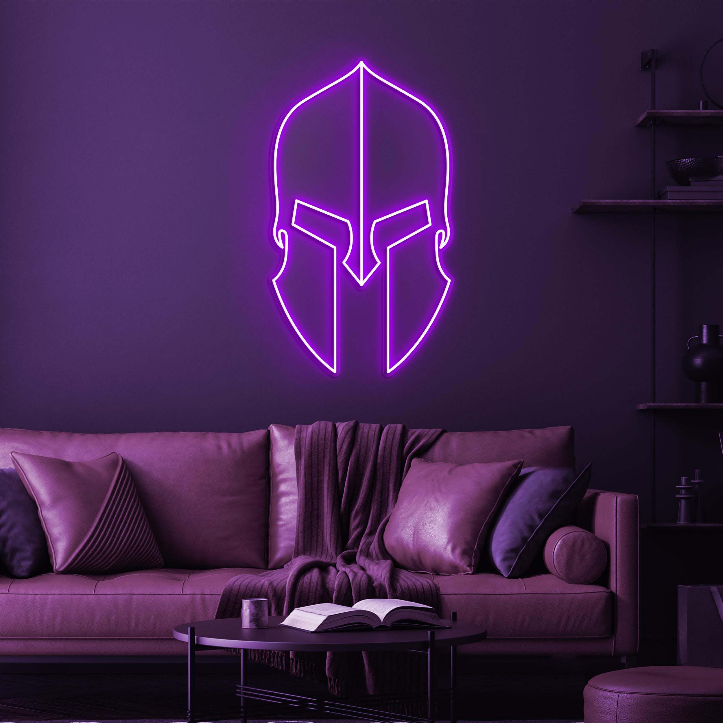 Helmet Neon Sign, Warrior Helmet LED Light, Warrior Wall Decor, Helmet Wall Sign, Custom Neon Sign, Game Room Decor, Led Neon Art, Gift idea