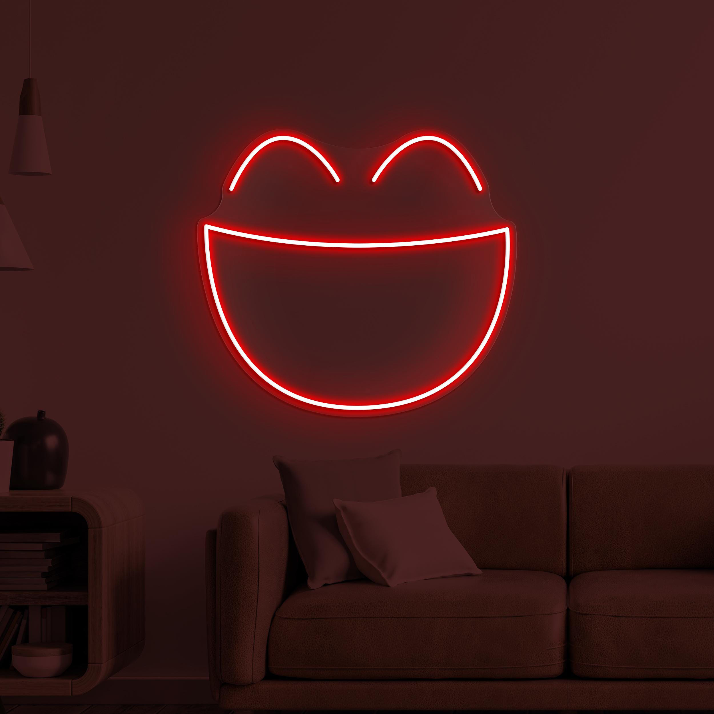 Smiley Face Neon Sign, Laughing Face LED Light, Laughing Emoji Wall Decor, Kids Room Wall Art, Birthday Gift For Kids, Happy Emoji Led Sign