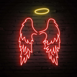 Angel Wings Neon Sign, Angel Wings Wall Decor, Wings LED Neon Art, Halo Custom Neon Sign, Decor for Girls Room, Events & Wedding Party, Gift