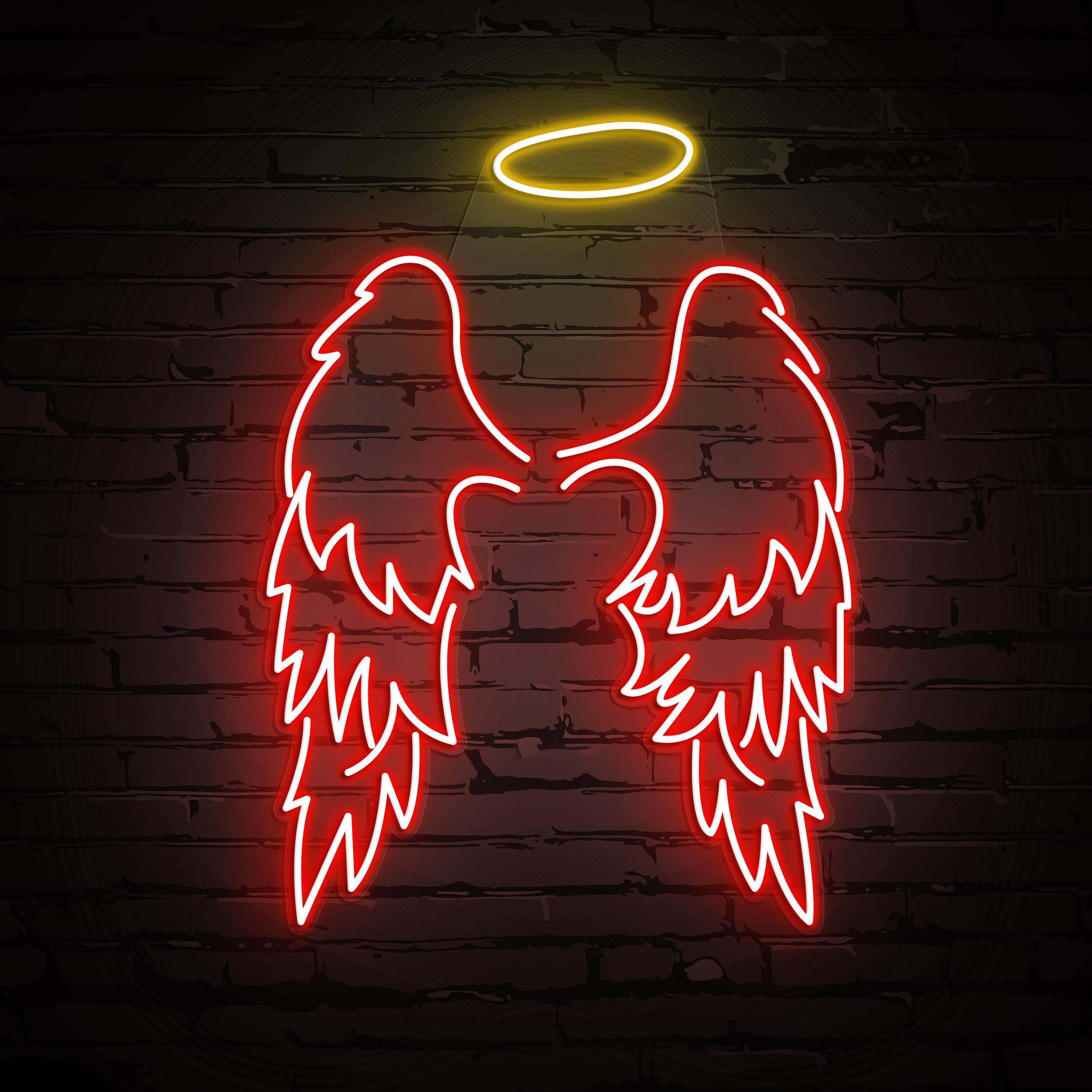 Angel Wings Neon Sign, Angel Wings Wall Decor, Wings LED Neon Art, Halo Custom Neon Sign, Decor for Girls Room, Events & Wedding Party, Gift