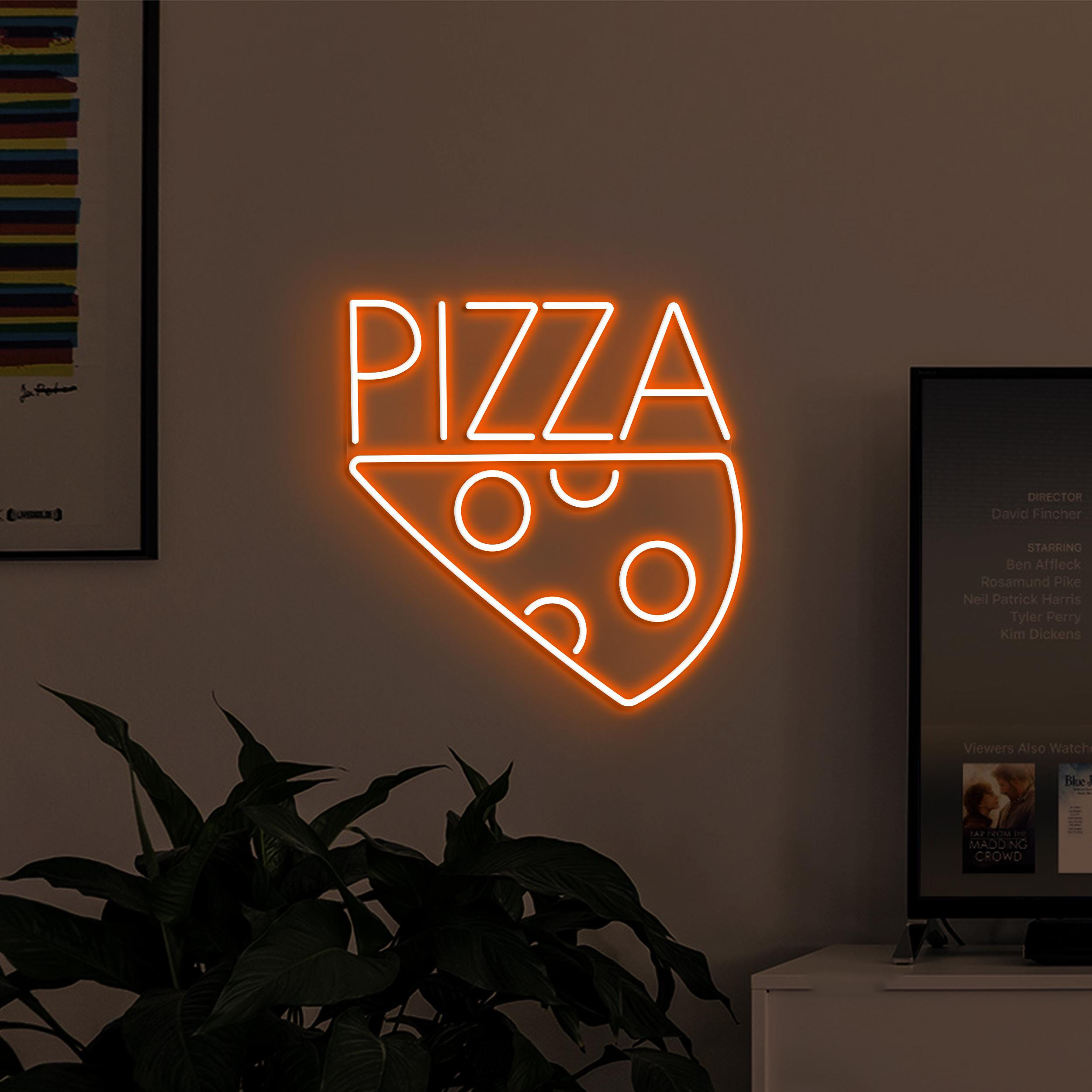 Pizza Neon Sign, Pizza LED Light, Pizza Slice Wall Decor, Pizza Logo Wall Art, Pizza Cafe Neon Light, Kitchen Neon Art, Pizza Lover Decor