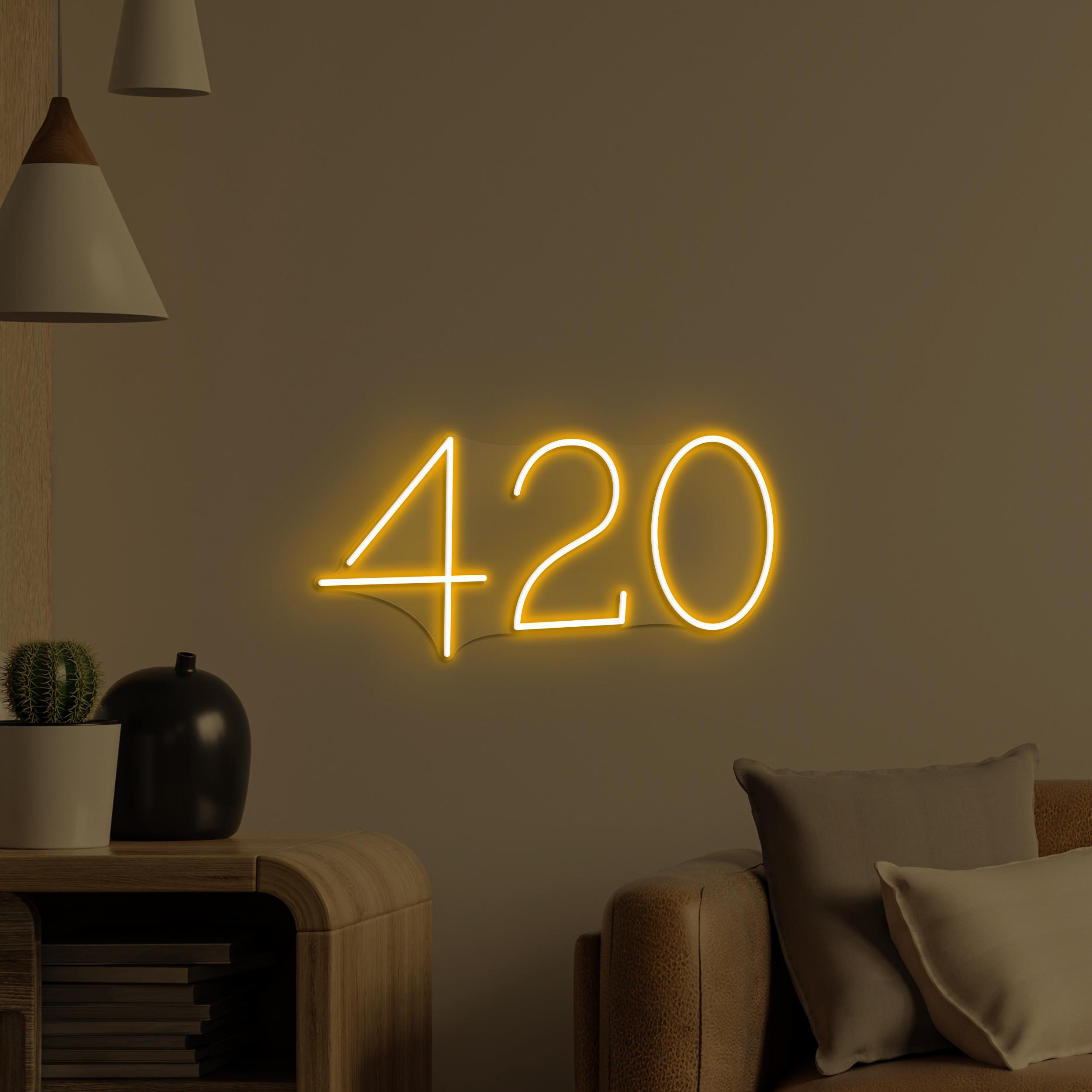 420 Neon Sign, 420 LED Light, Marijuana Wall Art, Smoke Shop Wall Decor, Dorm Room Neon Light, Cafe & Bar Restaurant Decor, Weed 420 Light