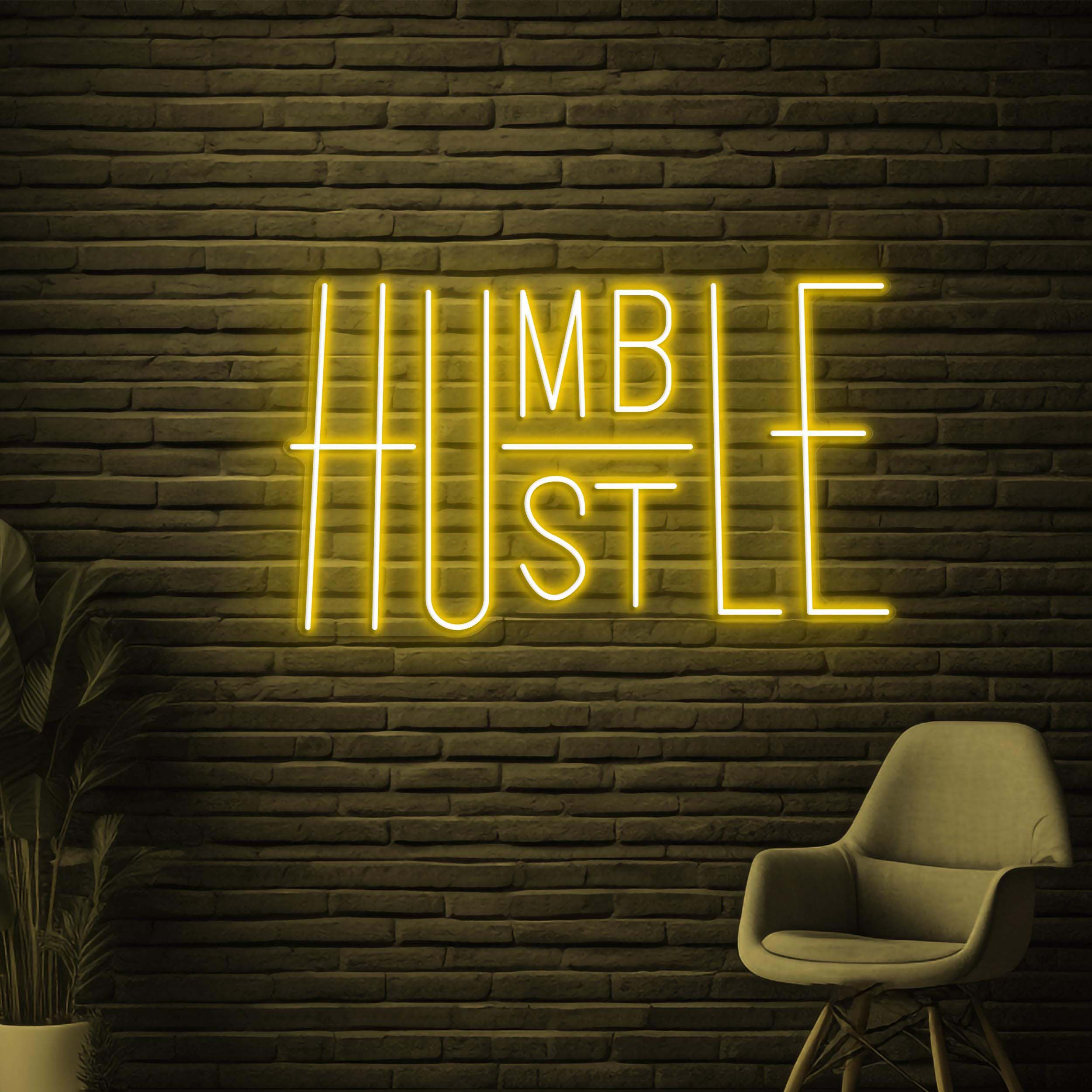 Humble Hustle Neon Sign, Humble Hustle LED Light, Dream Big Wall Decor, Boss Quotes Wall Art, Office Neon Light, Motivational Neon Sign